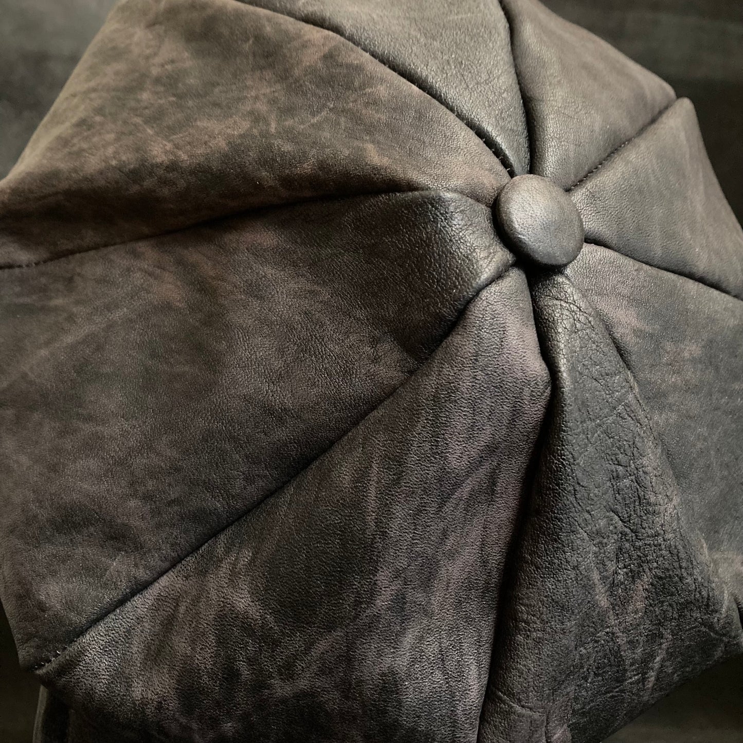 Processed horsehide casquette