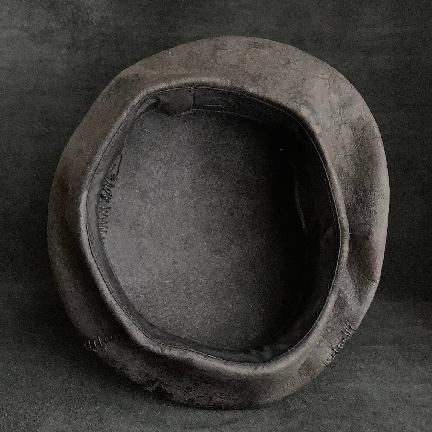 Charcoal side stitch beret