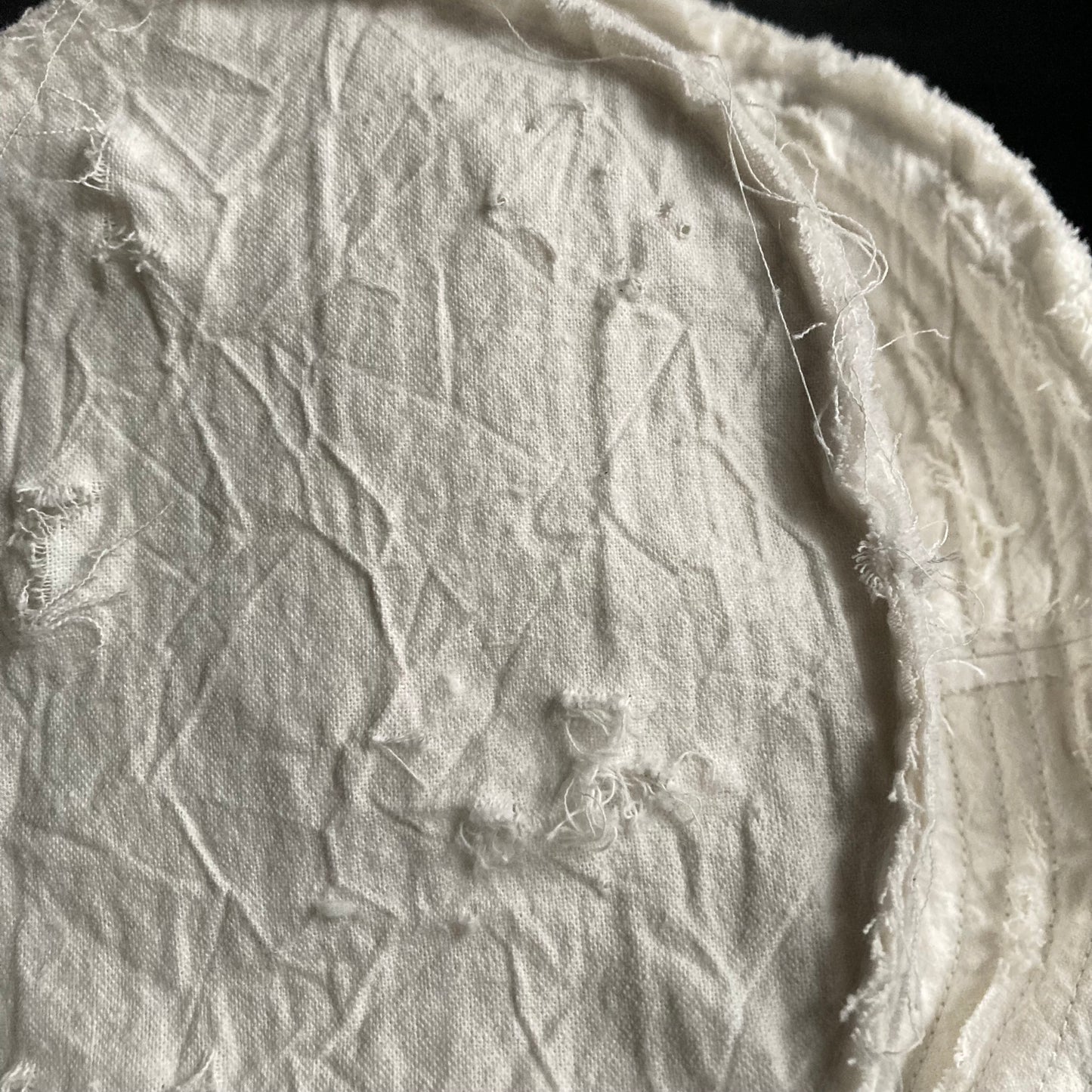 Wrinkled cotton linen white bucket hat