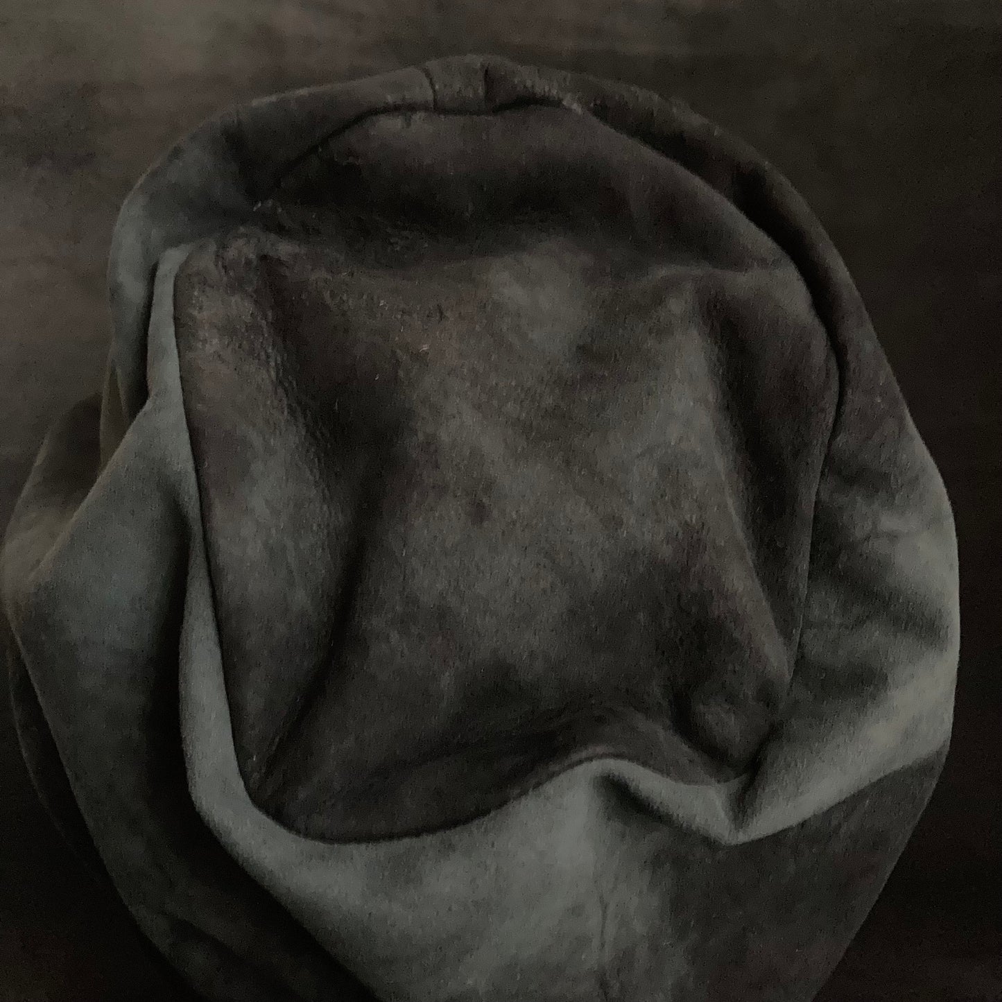 Lake black leather martial turn cap