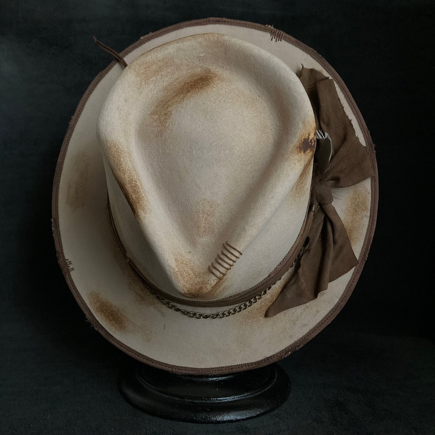 Burned latte fedora hat