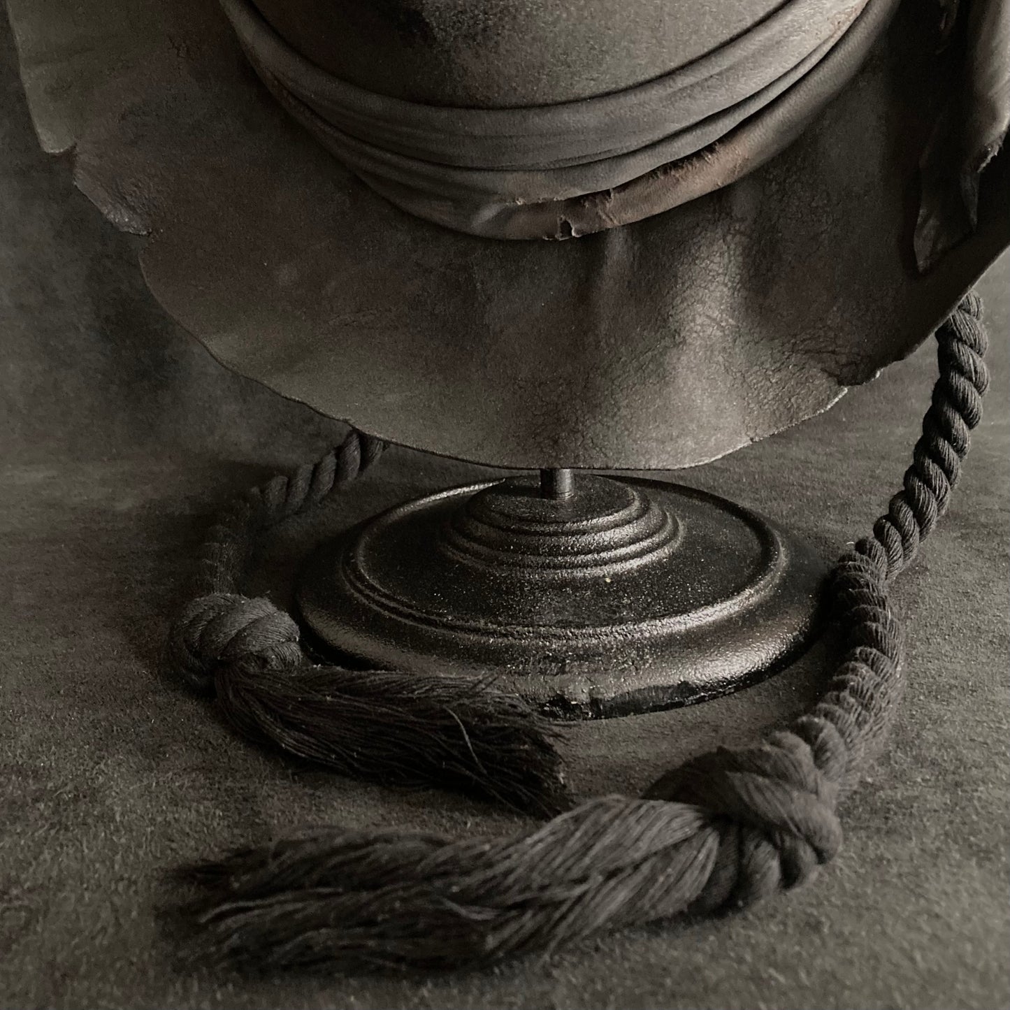 Charcoal hanging rope western hat