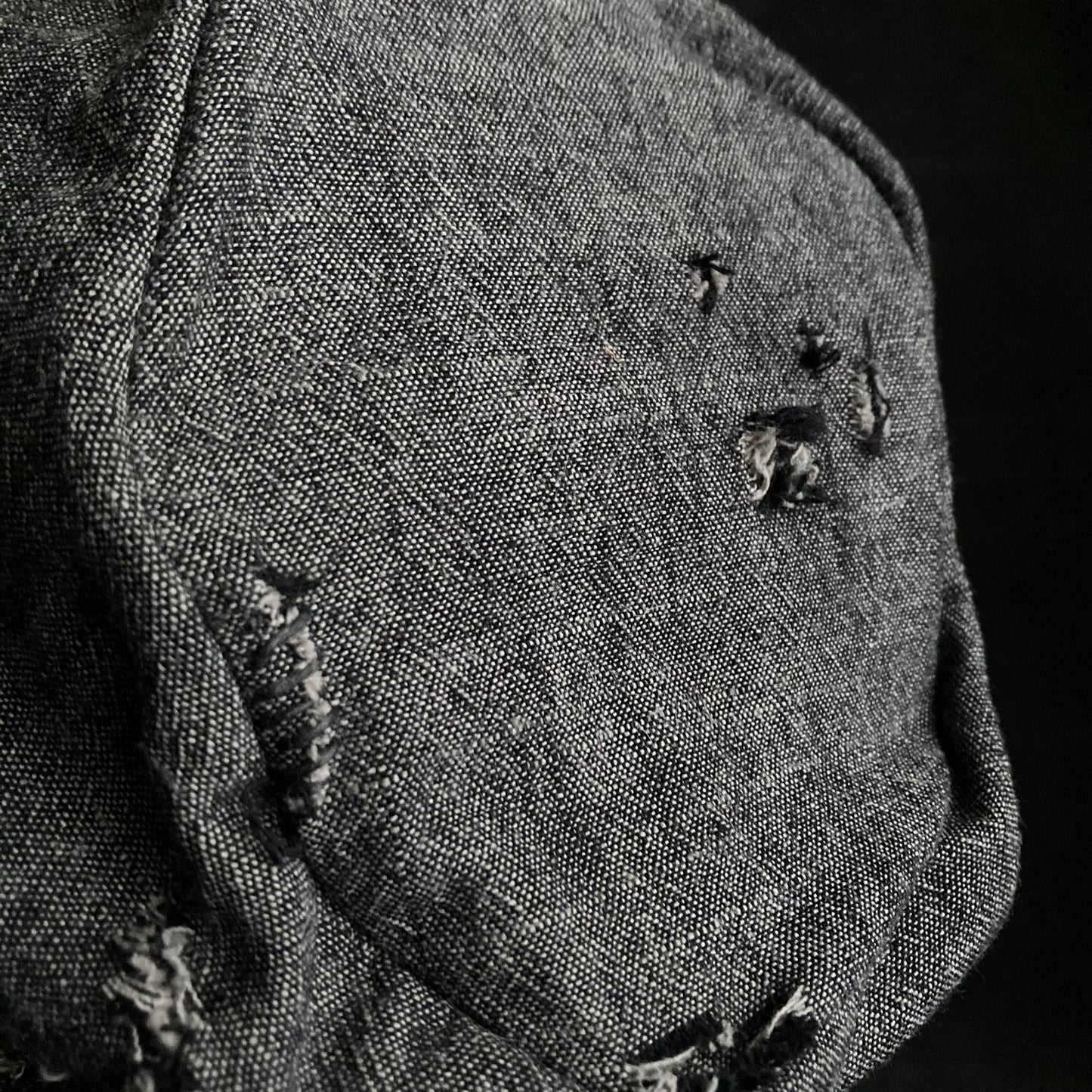 Slab black gray damage turn cap