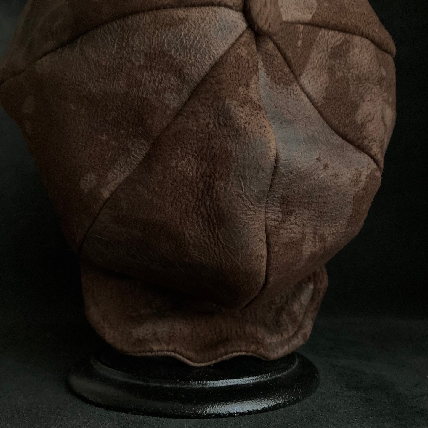 Puddle brown leather casquette