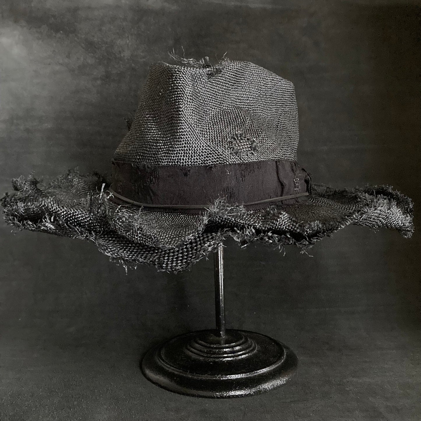 Double black disarray fedora hat