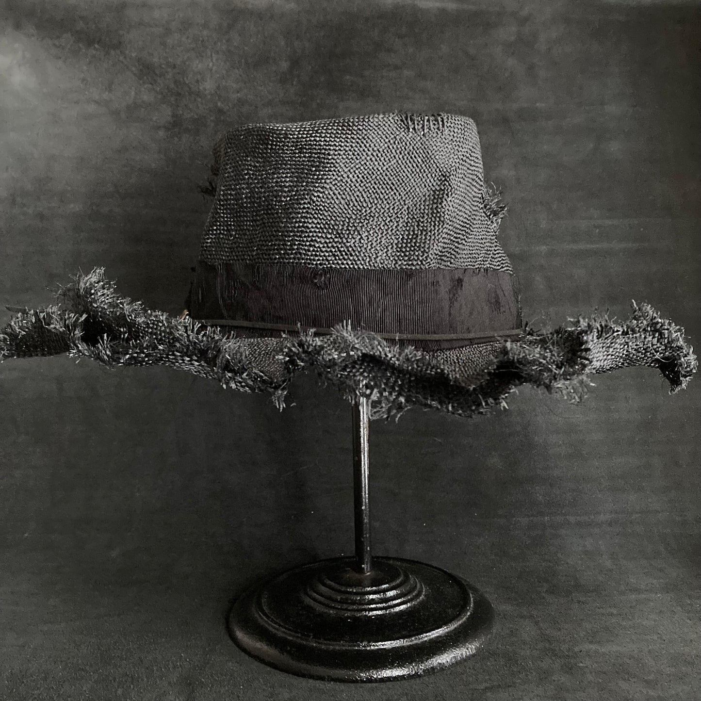 Double black disarray fedora hat