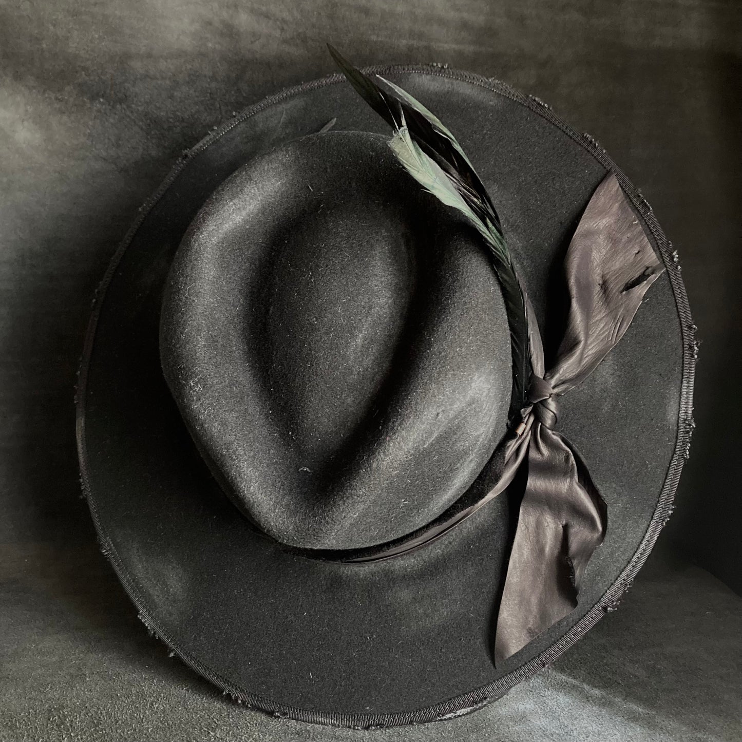 Black wool mess fedora hat (western weight)
