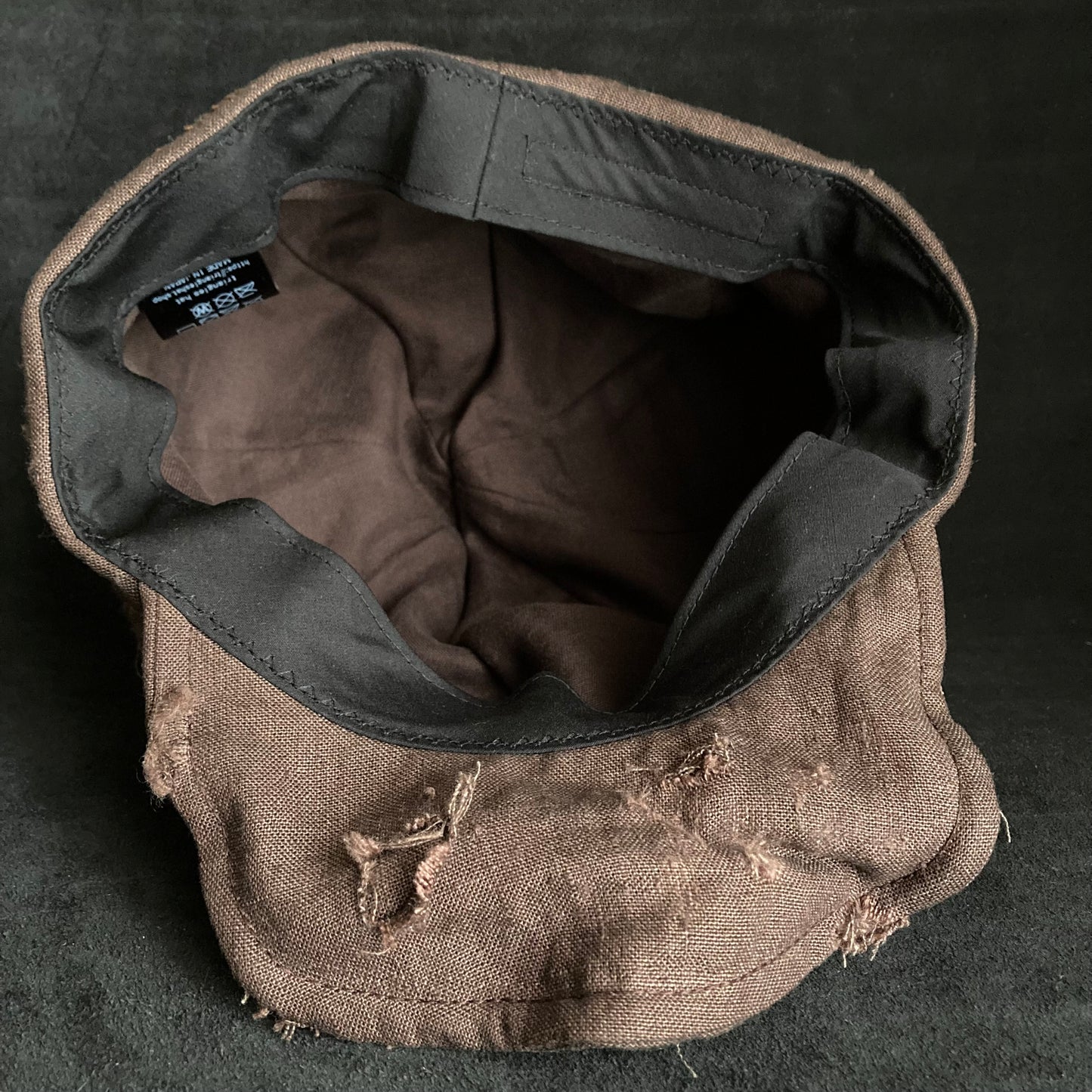Brown linen damage casquette
