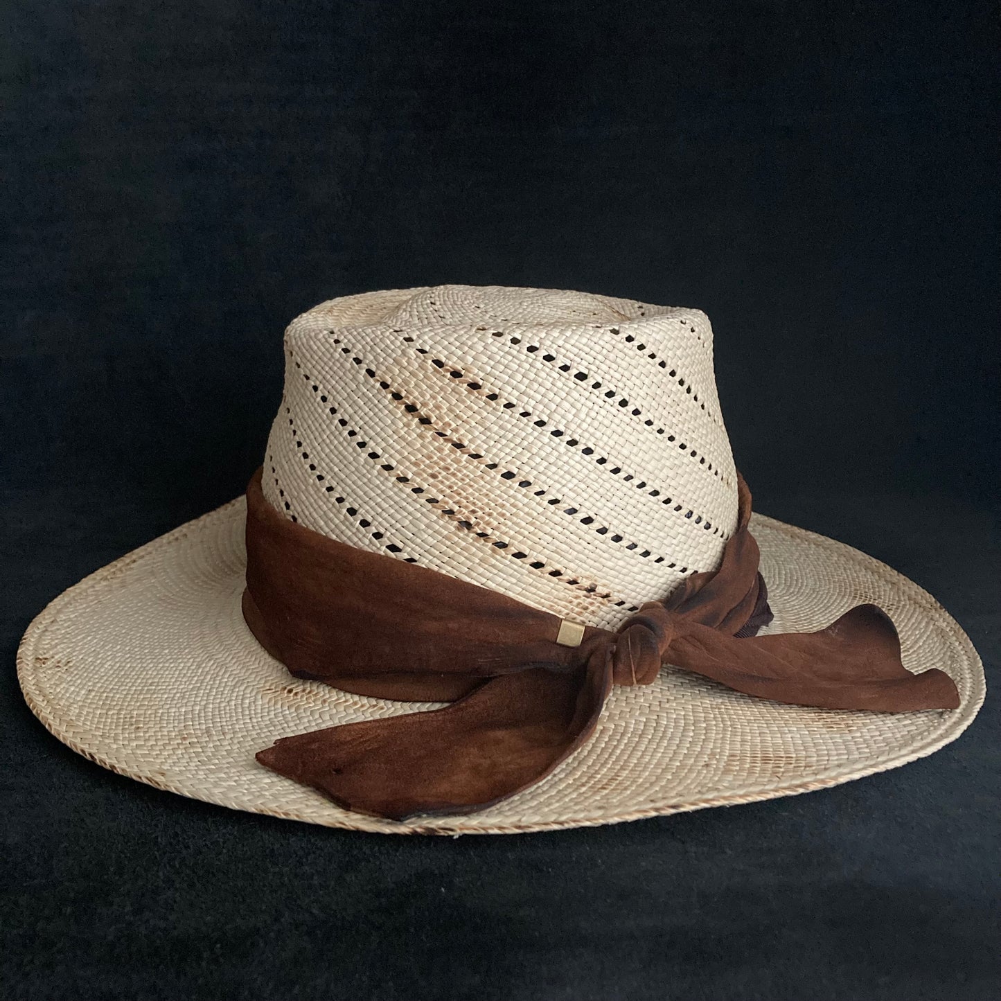 Rhombus string grosgrain panama hat