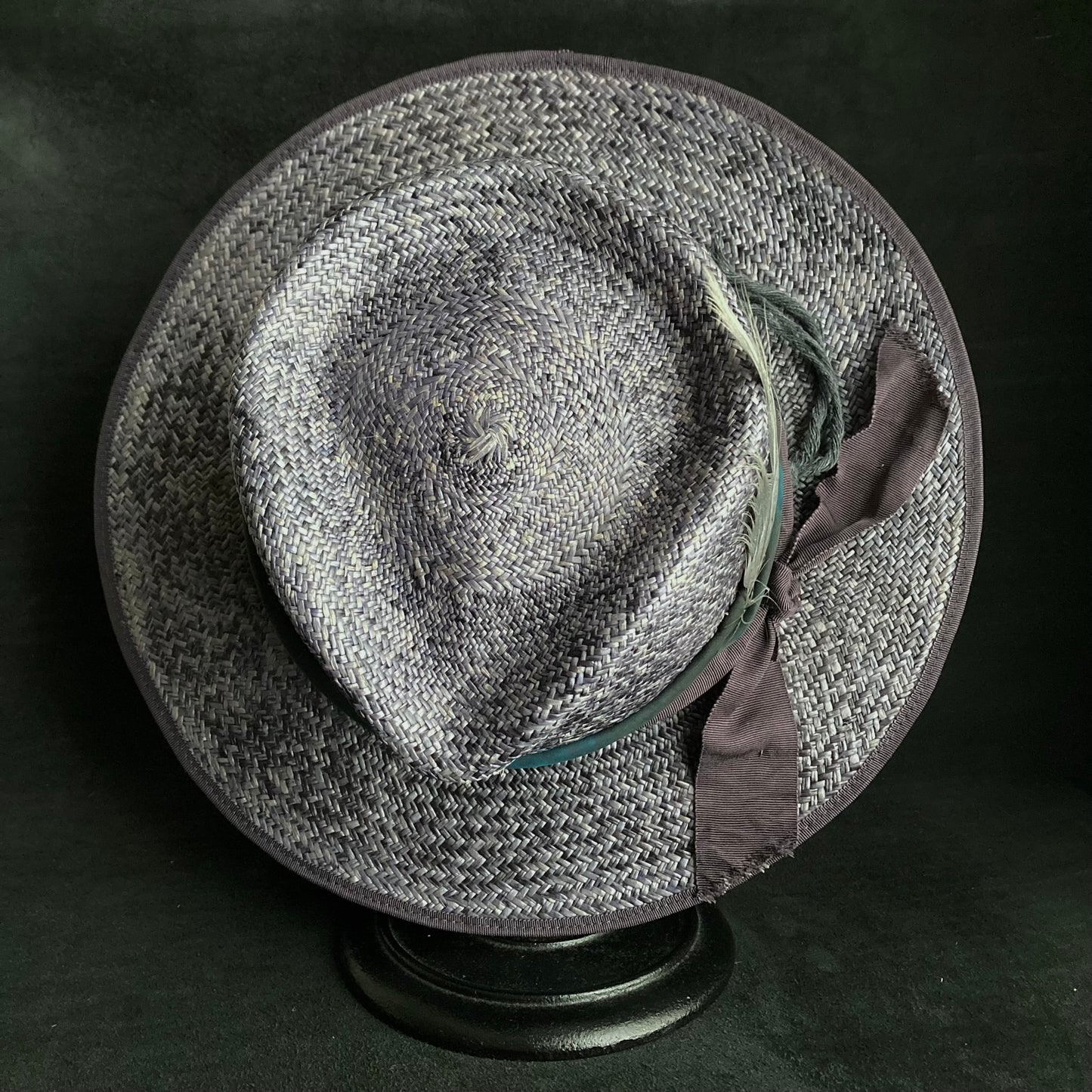Blue mix fedora panama hat
