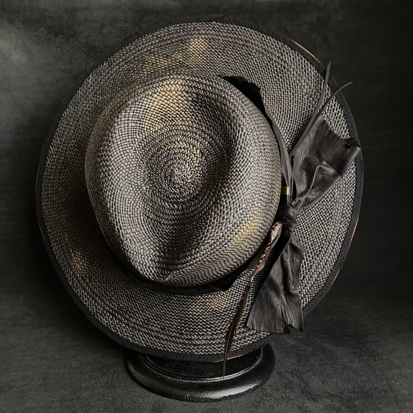 Pointed cool black panama hat