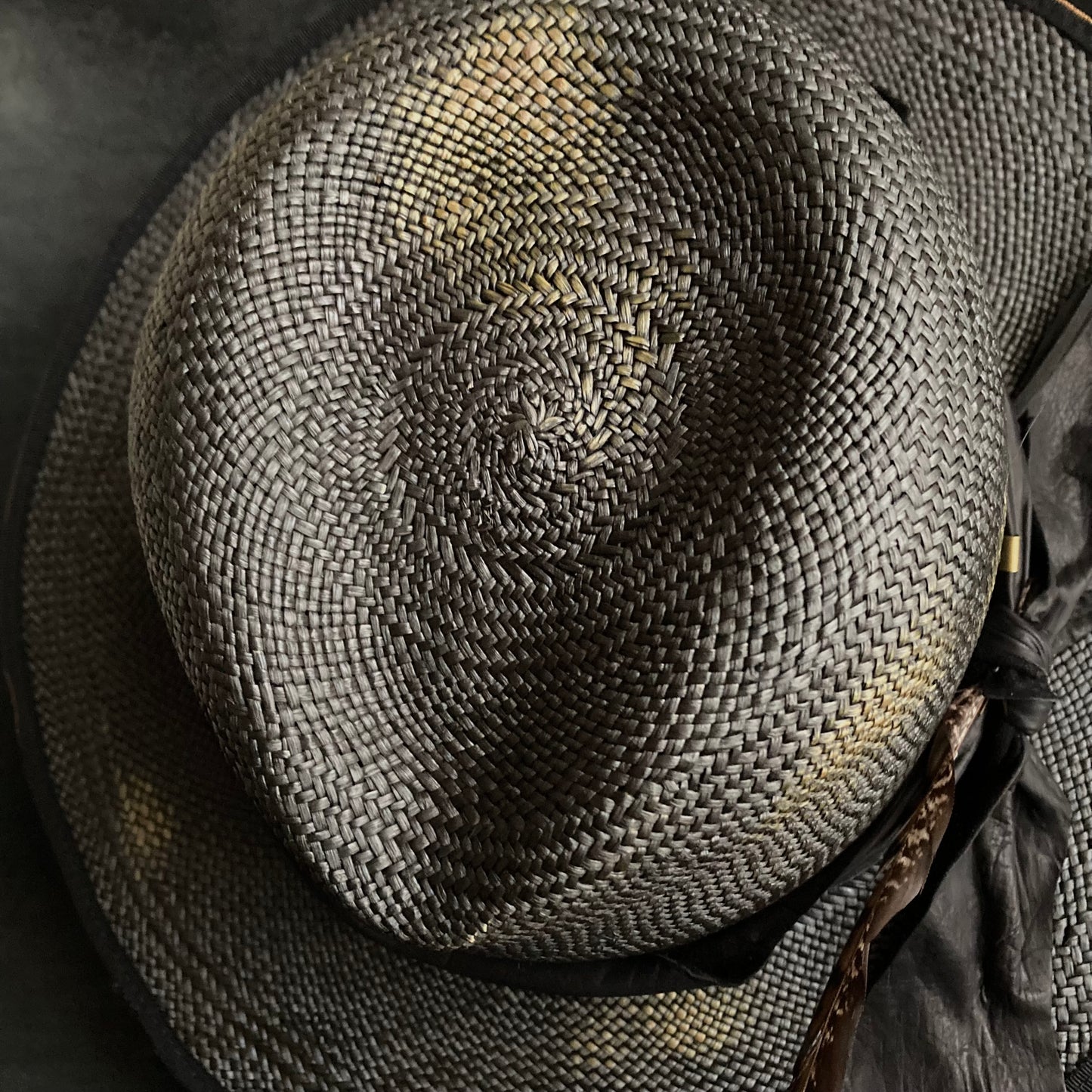 Pointed cool black panama hat