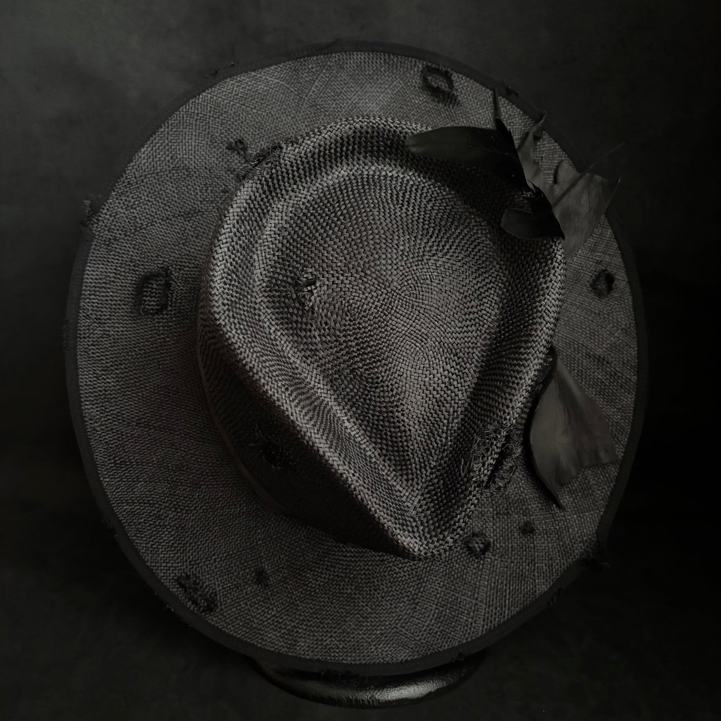 Double black sisol damage fedora hat
