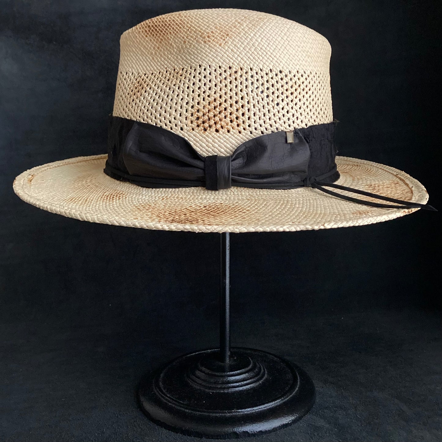 Burnt natural deco braid panama hat