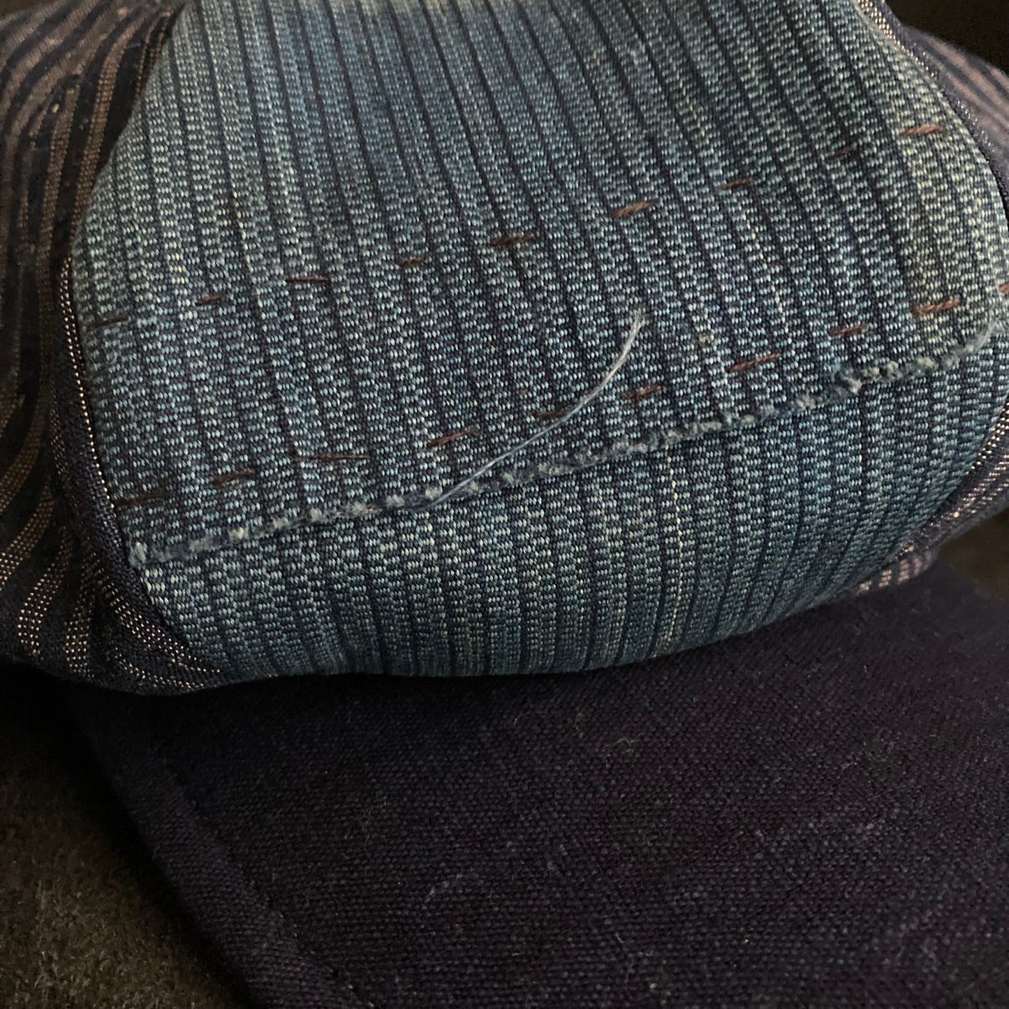 Indigo stripe mix big casquette