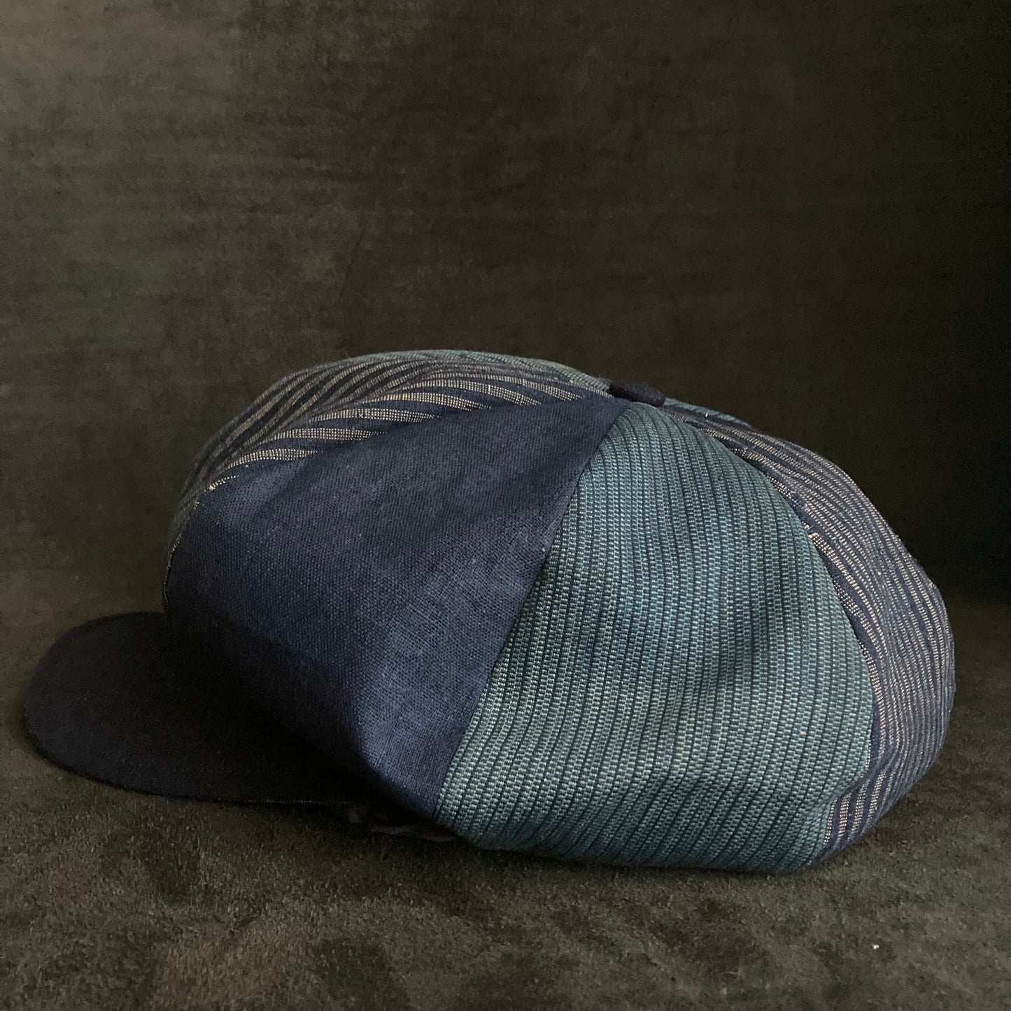 Indigo stripe mix big casquette