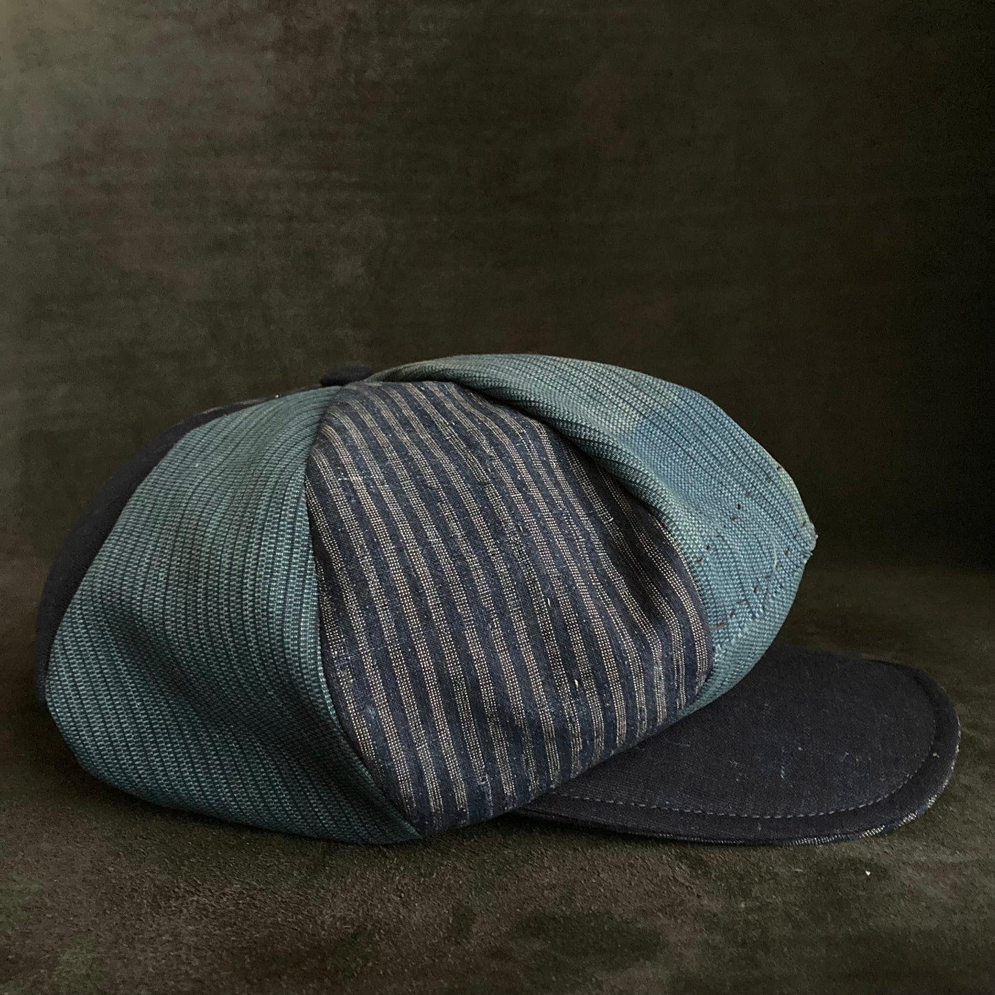Indigo stripe mix big casquette