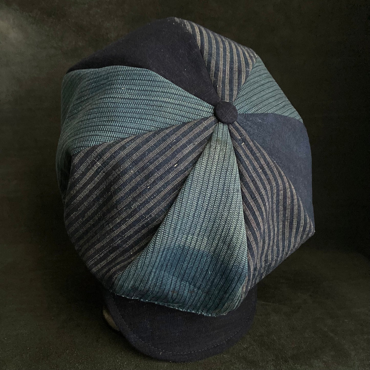 Indigo stripe mix big casquette