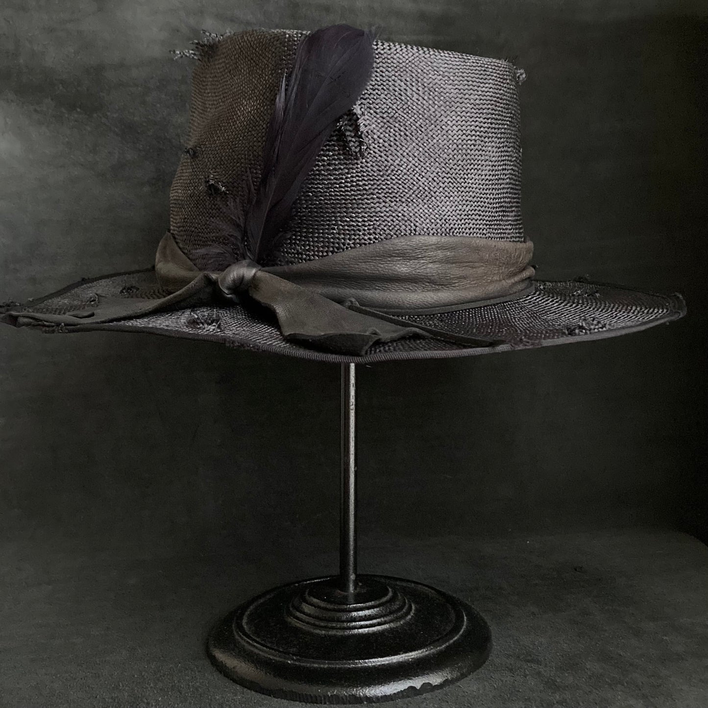 Double black sisol damage fedora hat