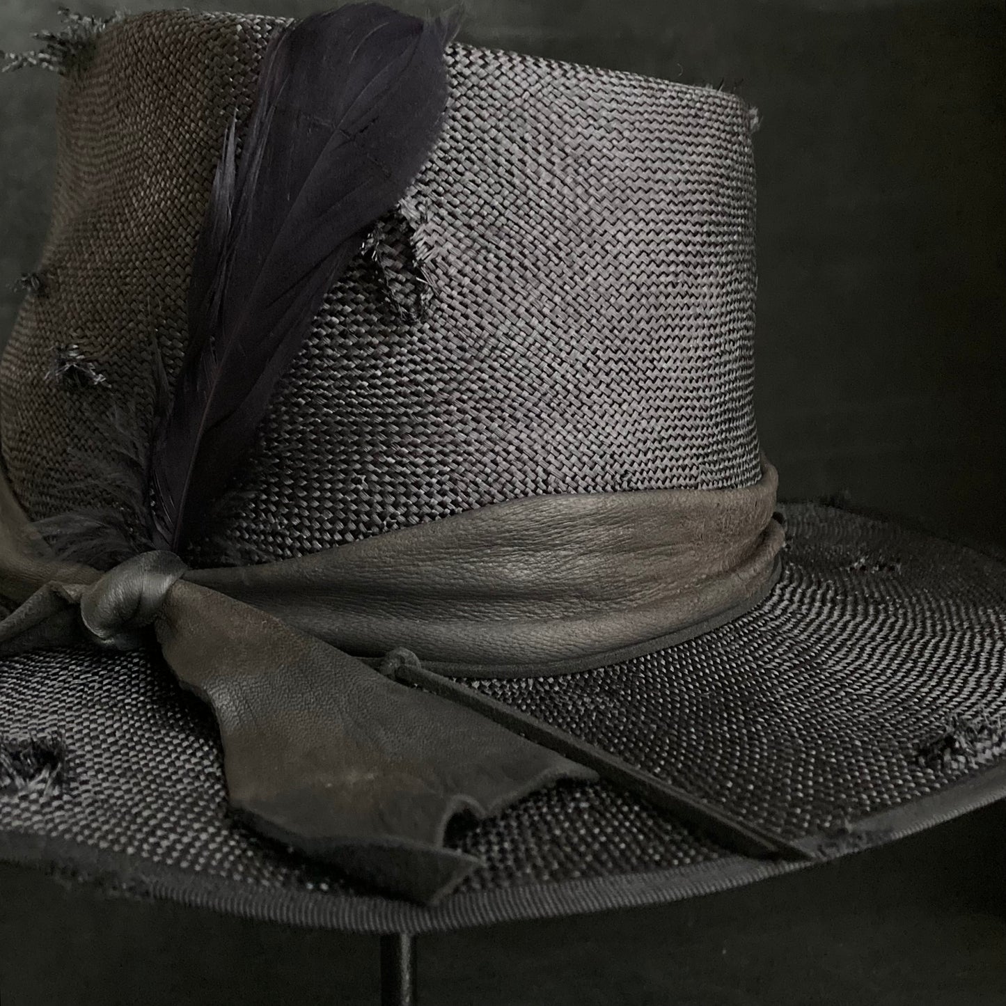 Double black sisol damage fedora hat