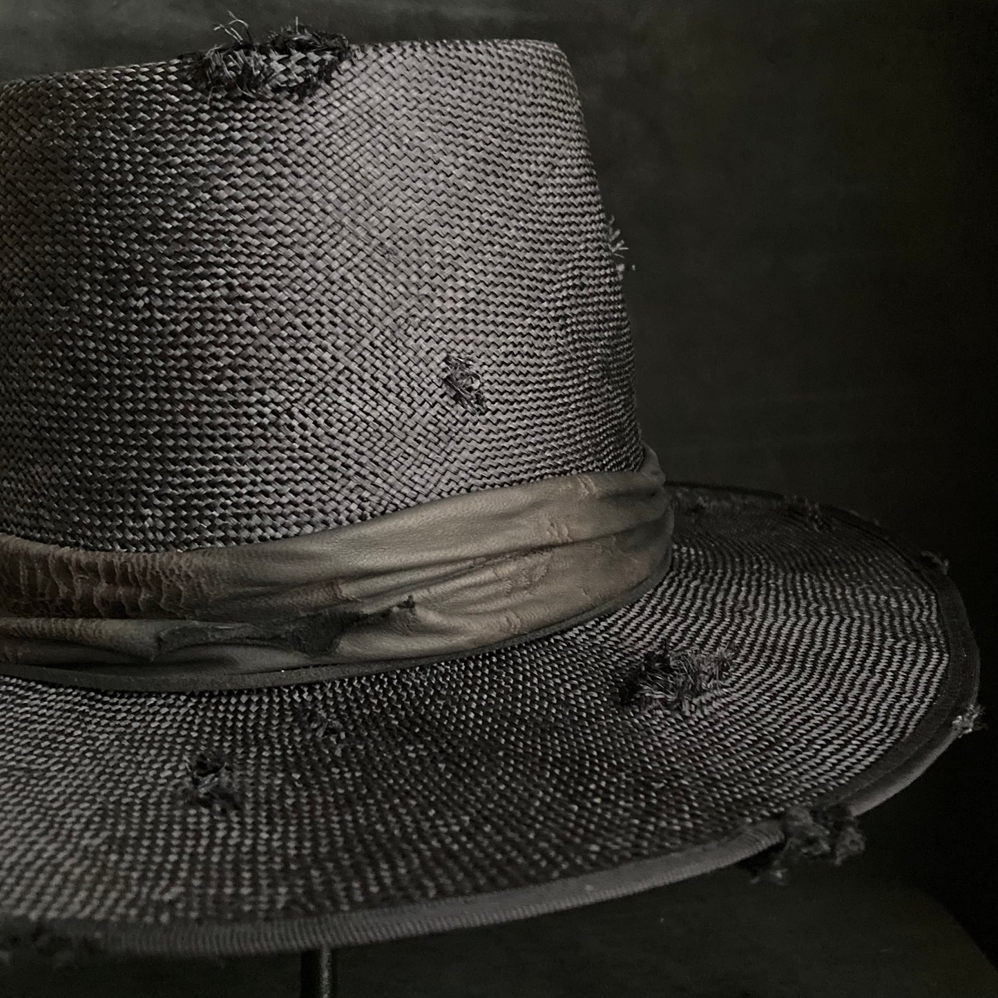 Double black sisol damage fedora hat