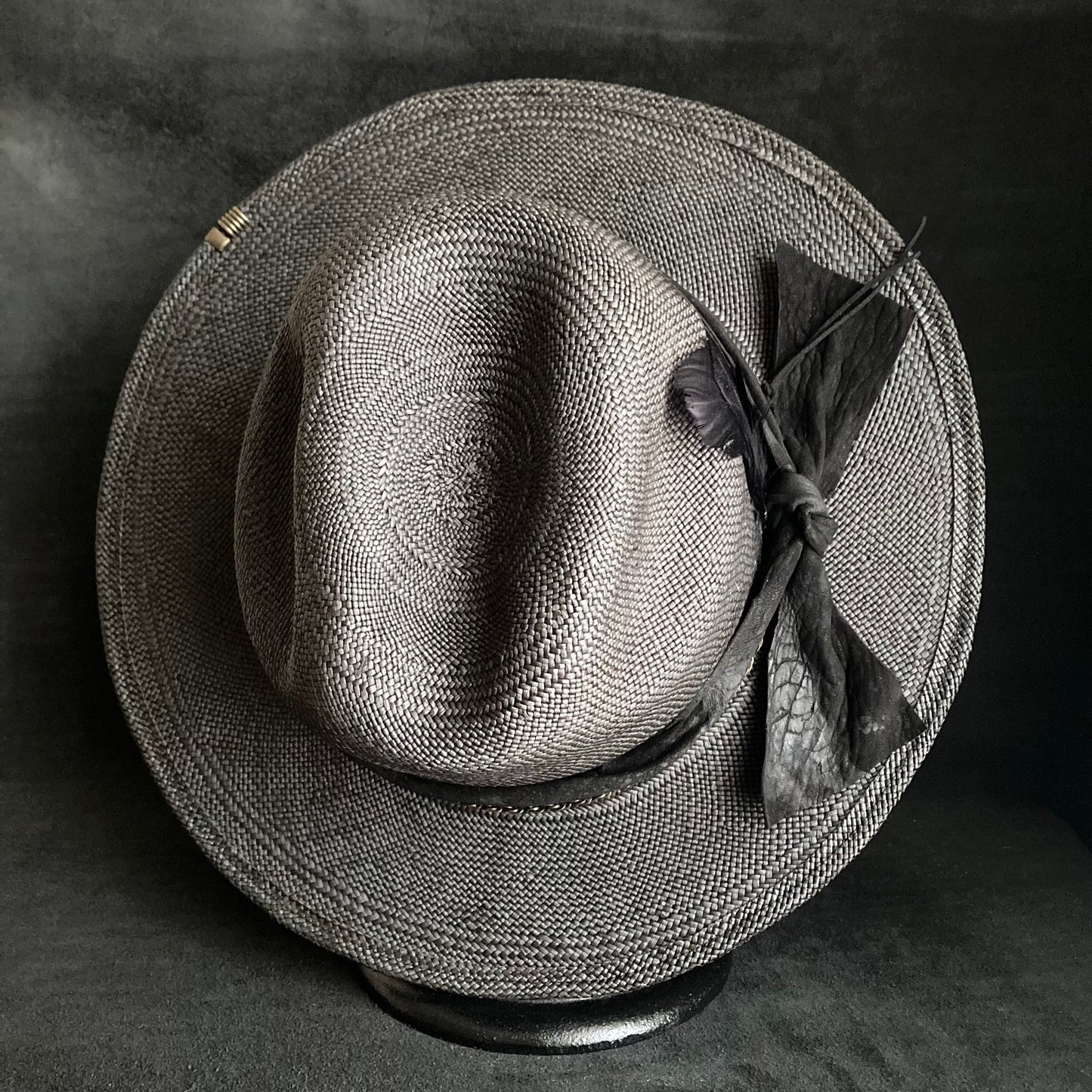 Black brave western panama hat