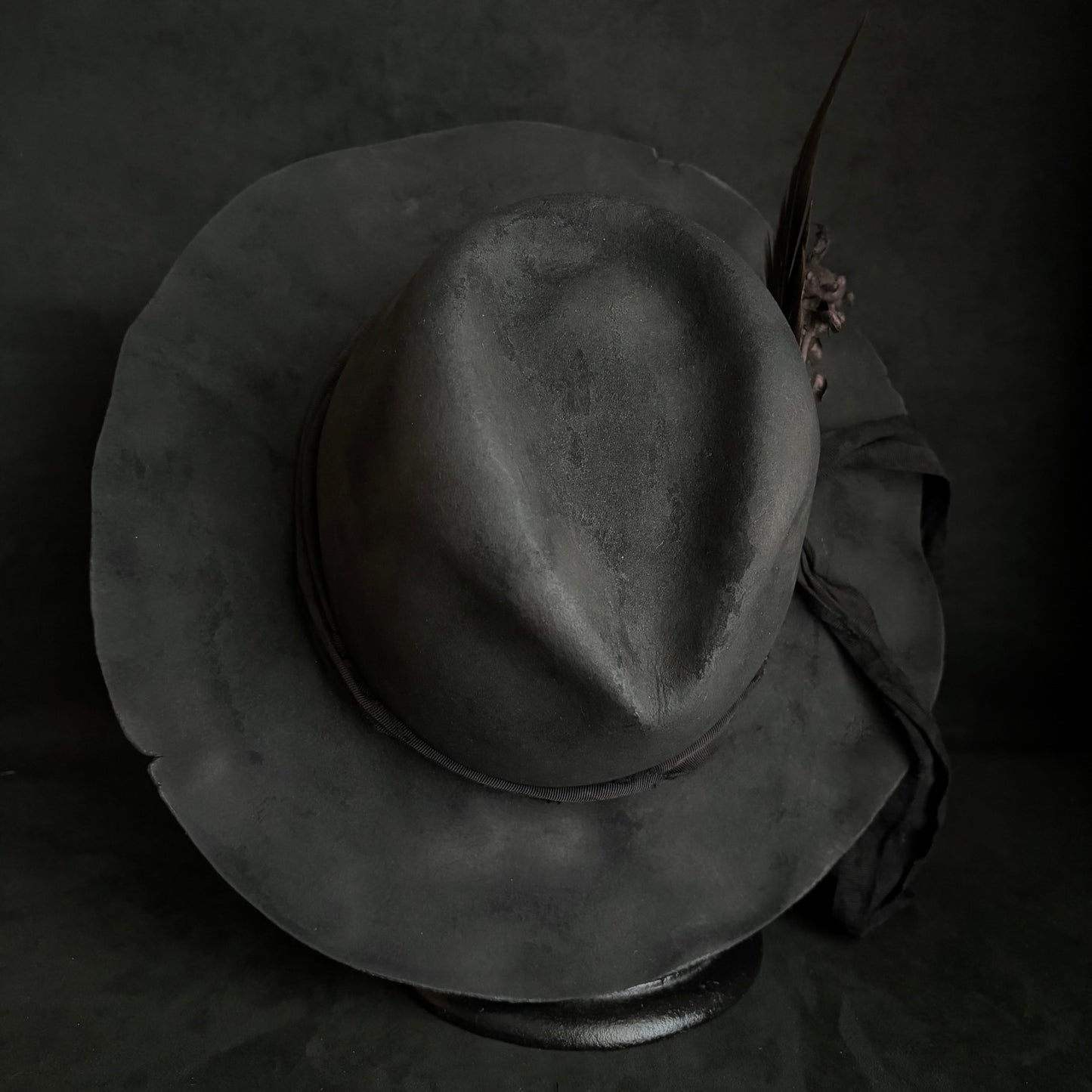 Fade ash burned fedora hat