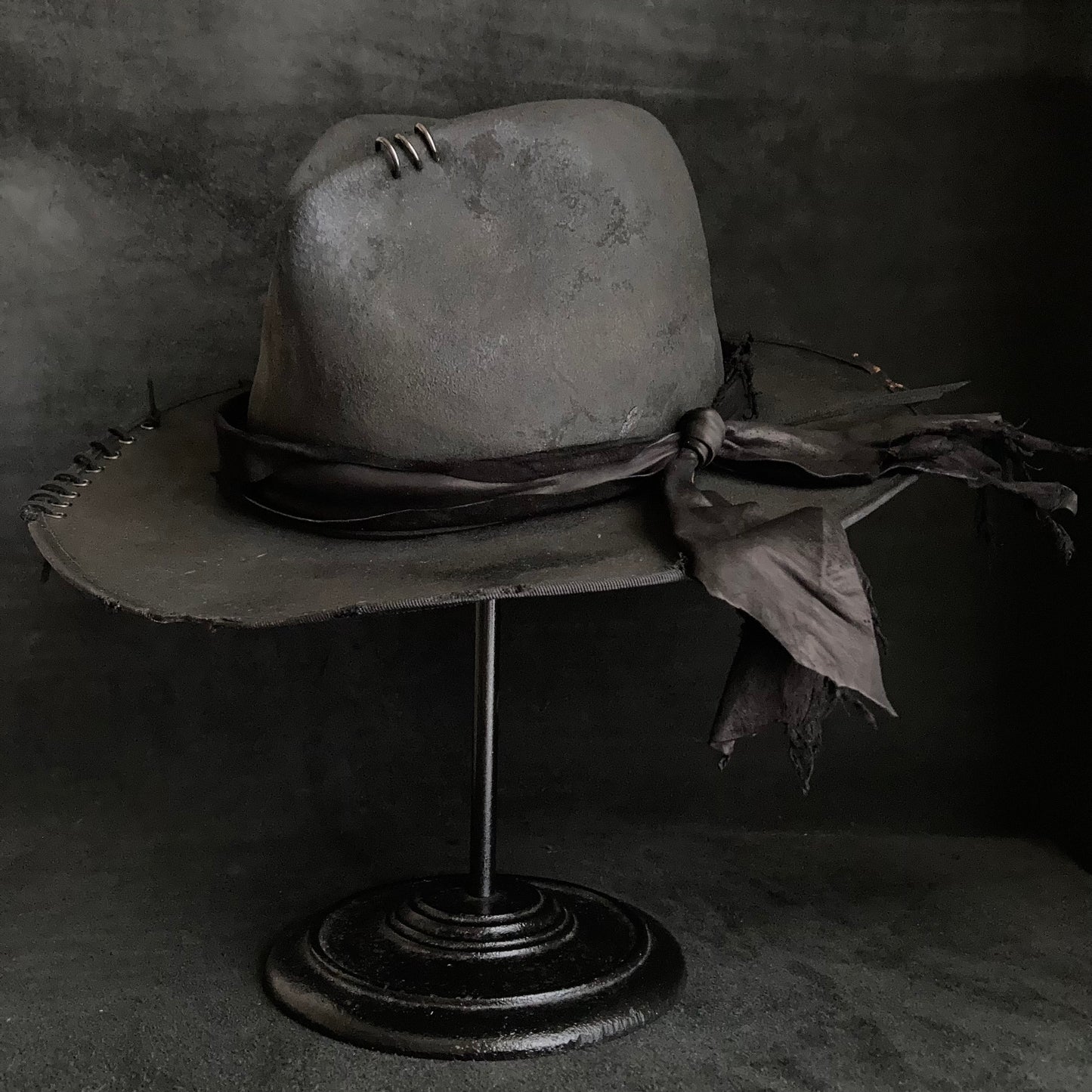 Charcoal delinquent deep fedora hat