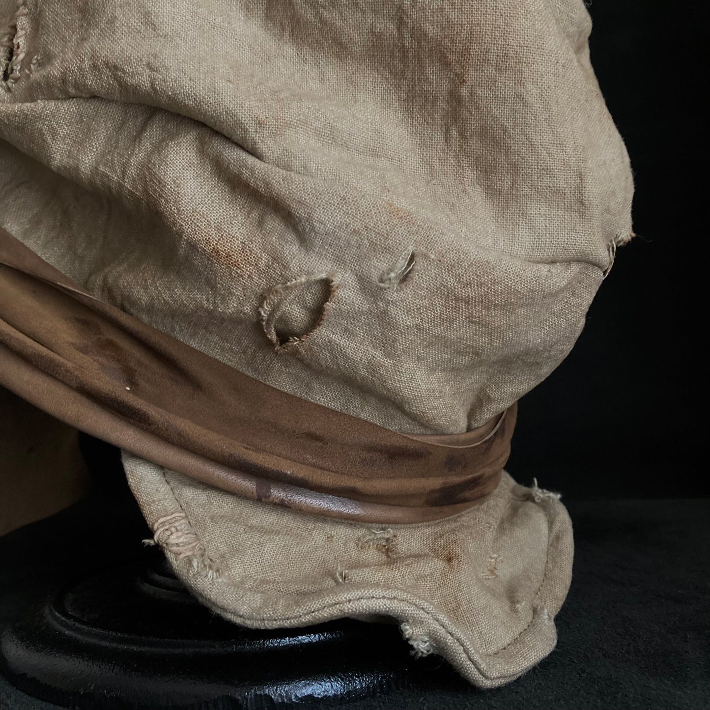 Damage natural ramie martial turn cap