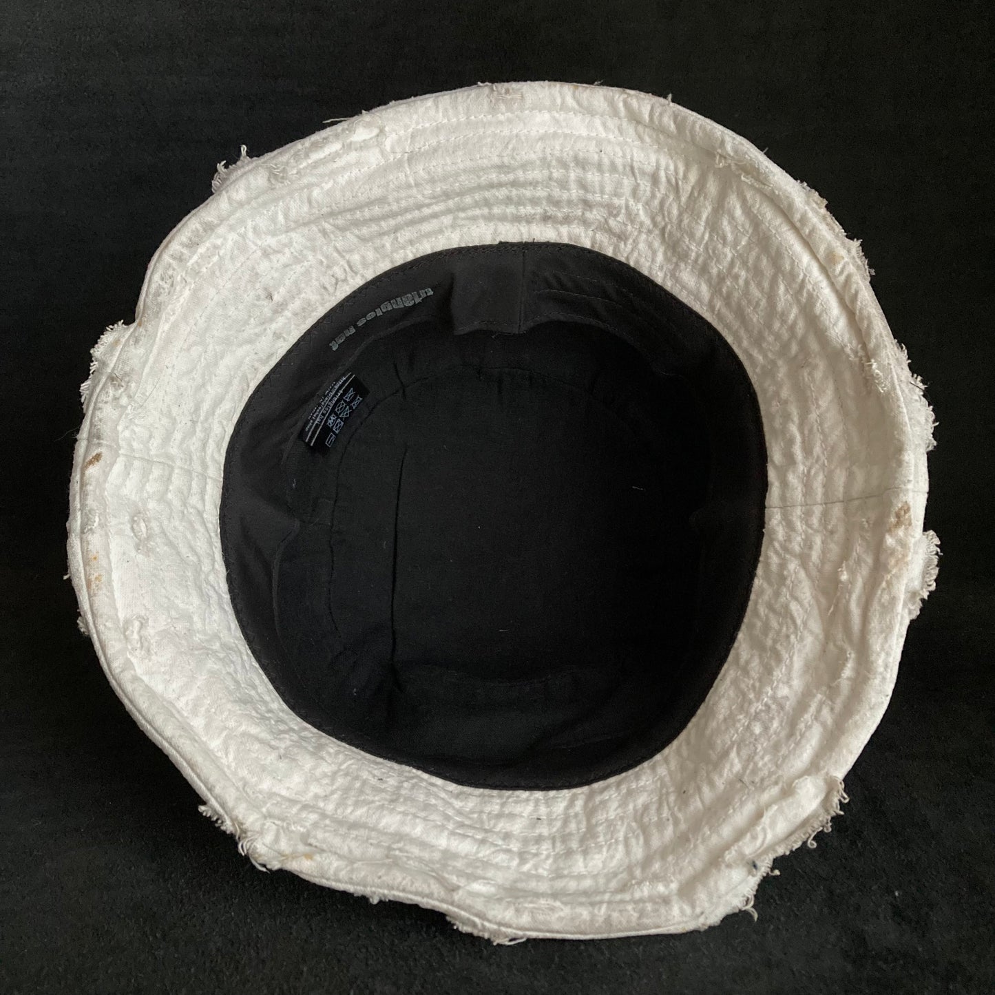 Distressed white steep bucket