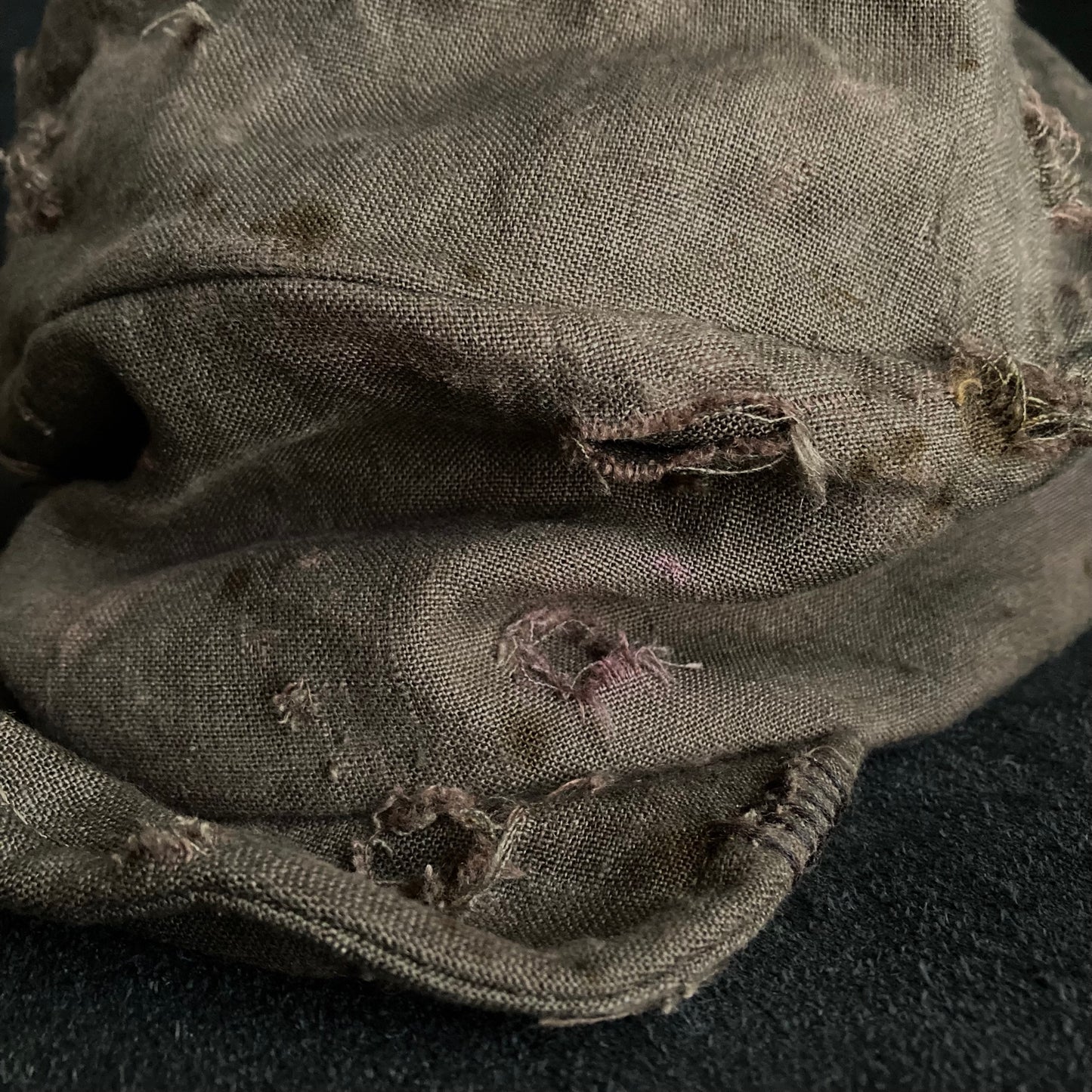 Brown khaki linen damage & stain turn cap