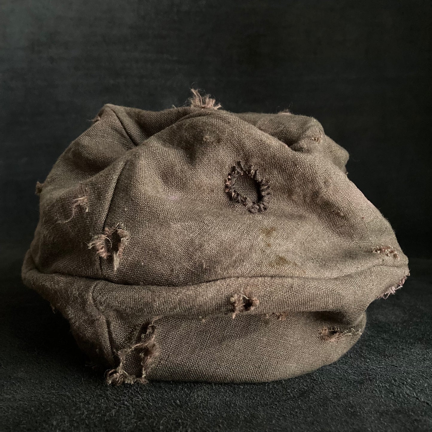 Brown khaki linen damage & stain turn cap