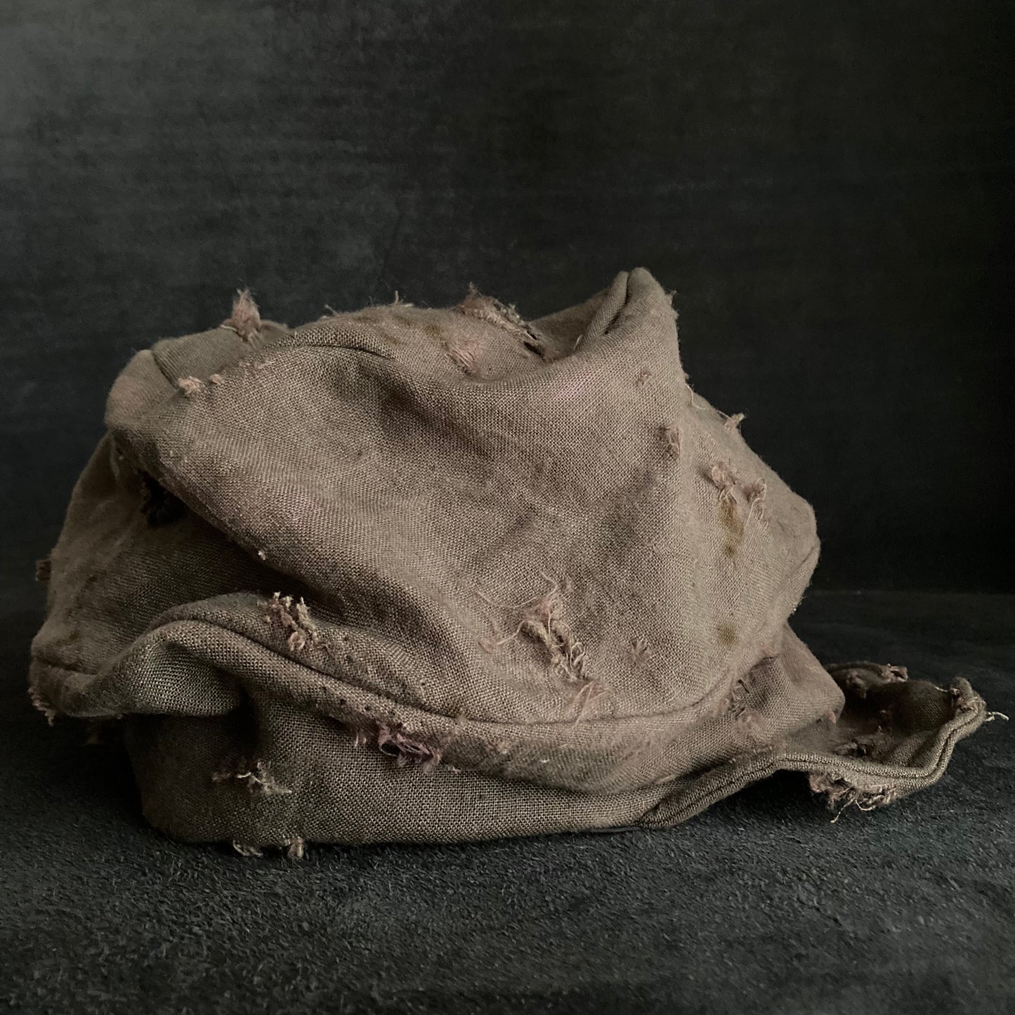 Brown khaki linen damage & stain turn cap