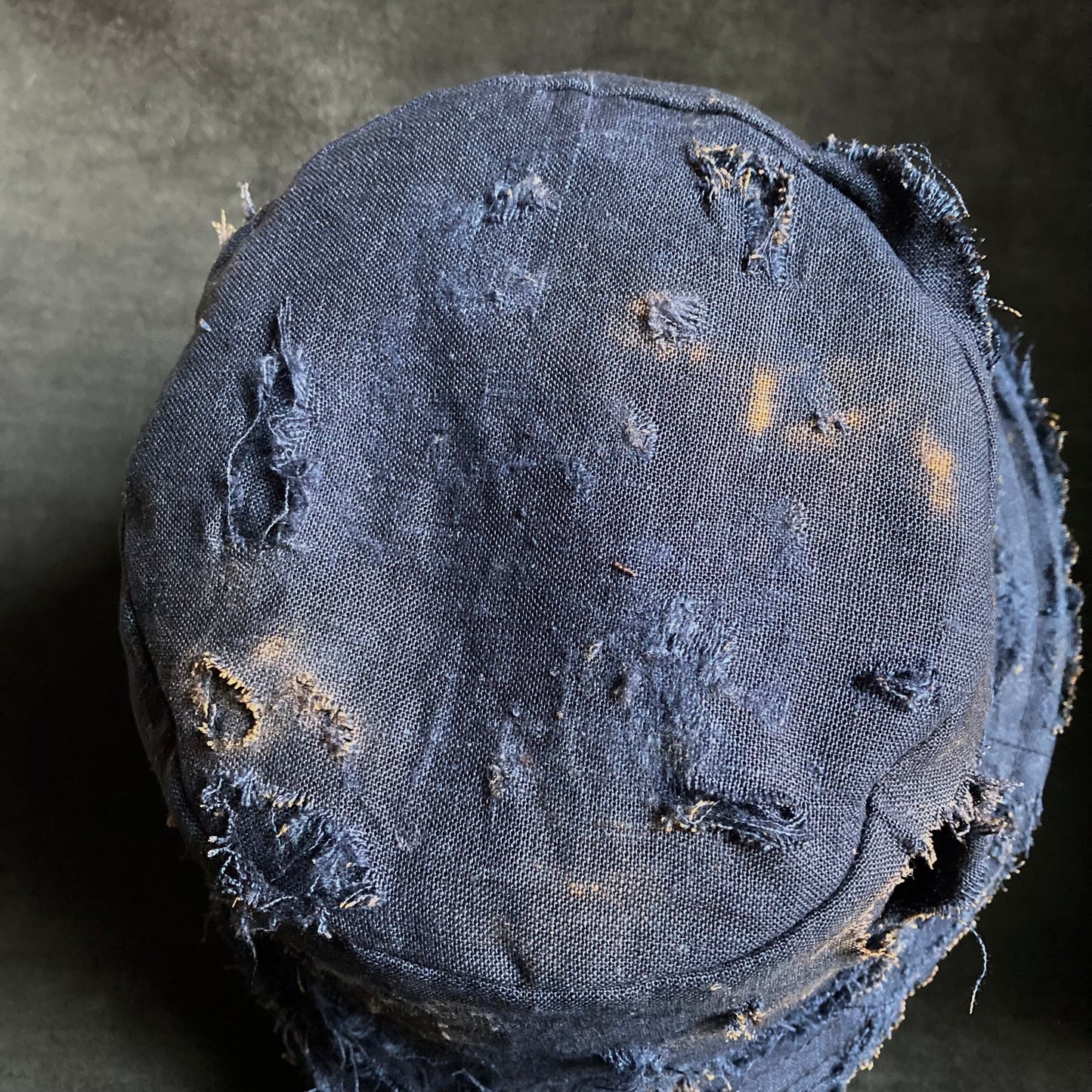 Distressed navy linen bucket hat