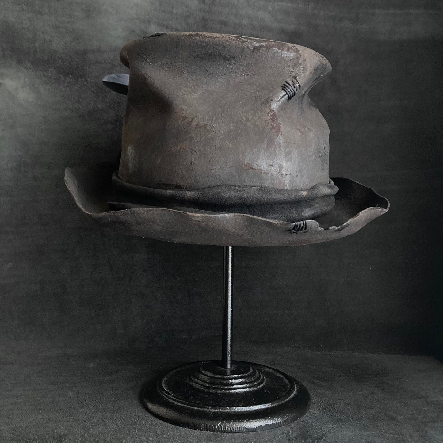 Charcoal crow crash silk hat