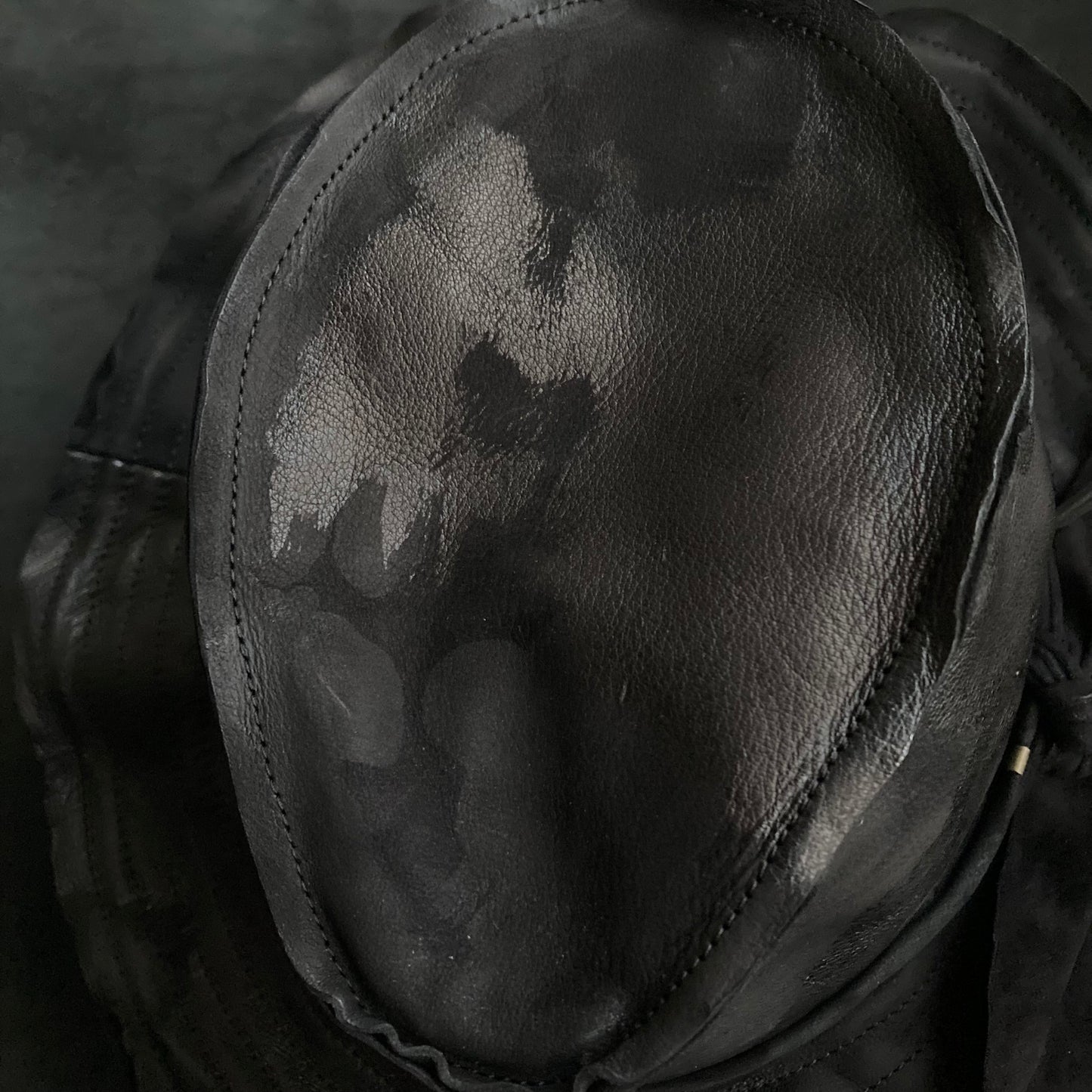 Dawn black leather fedora hat