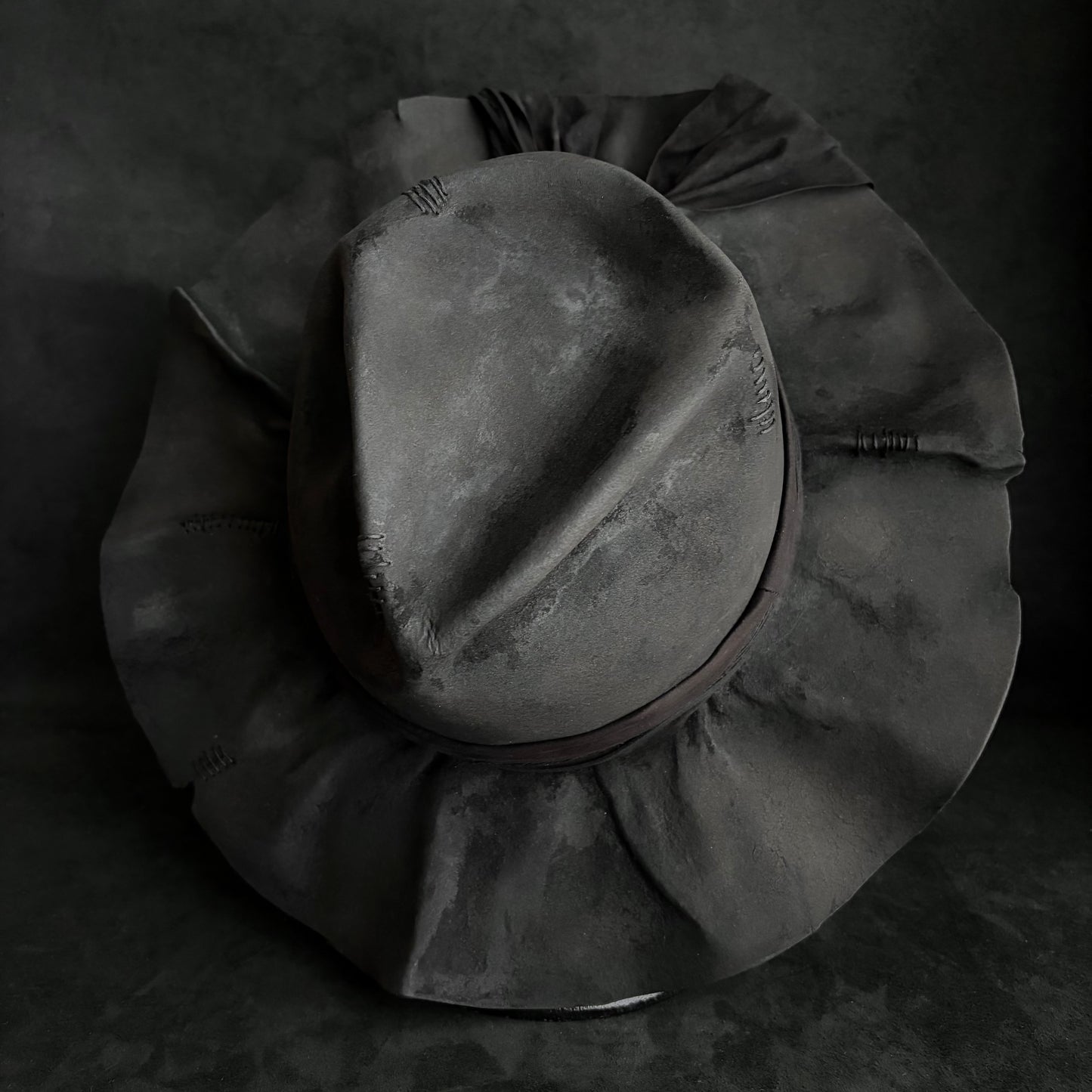 Charcoal back hide fedora hat