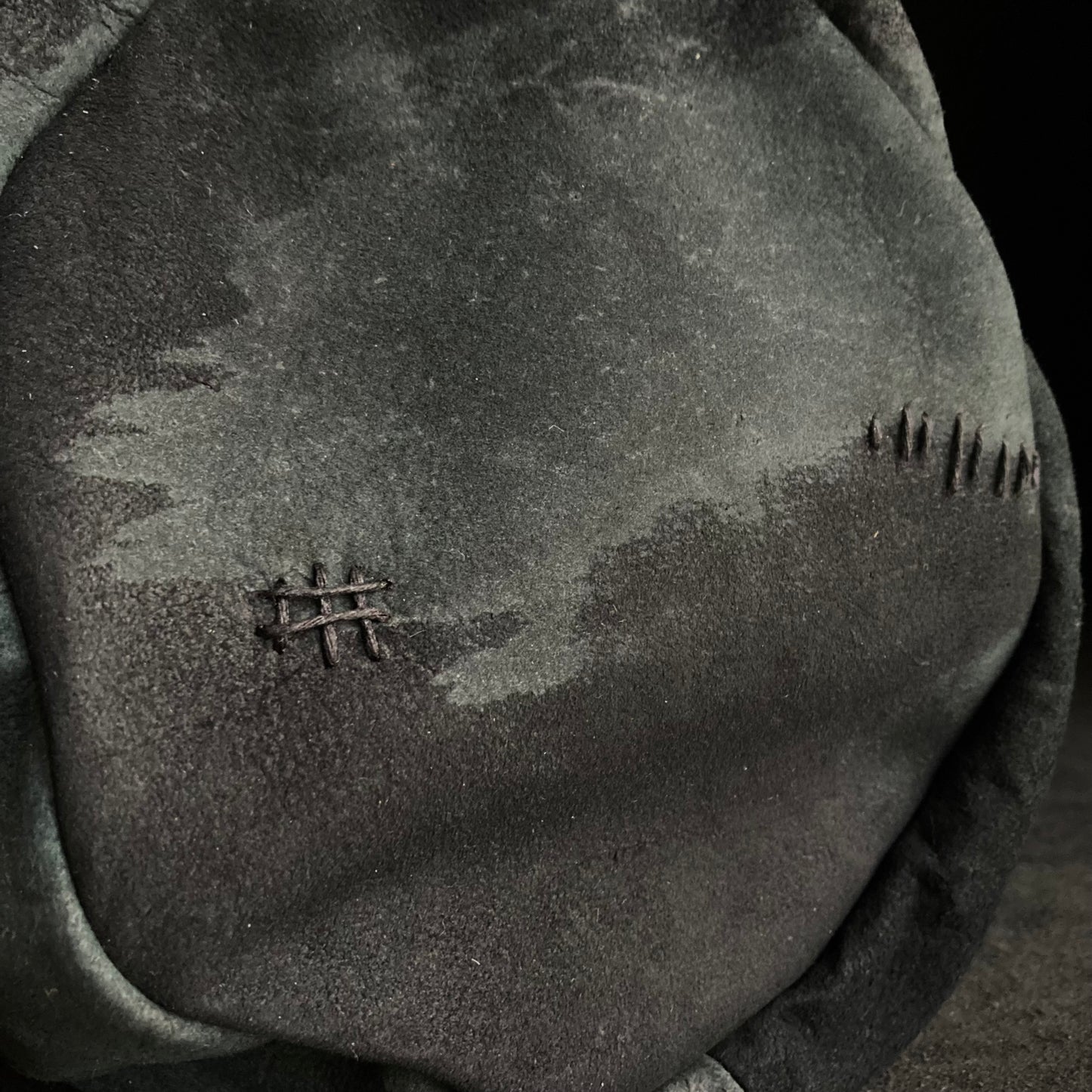 Lake leather stitch turn cap