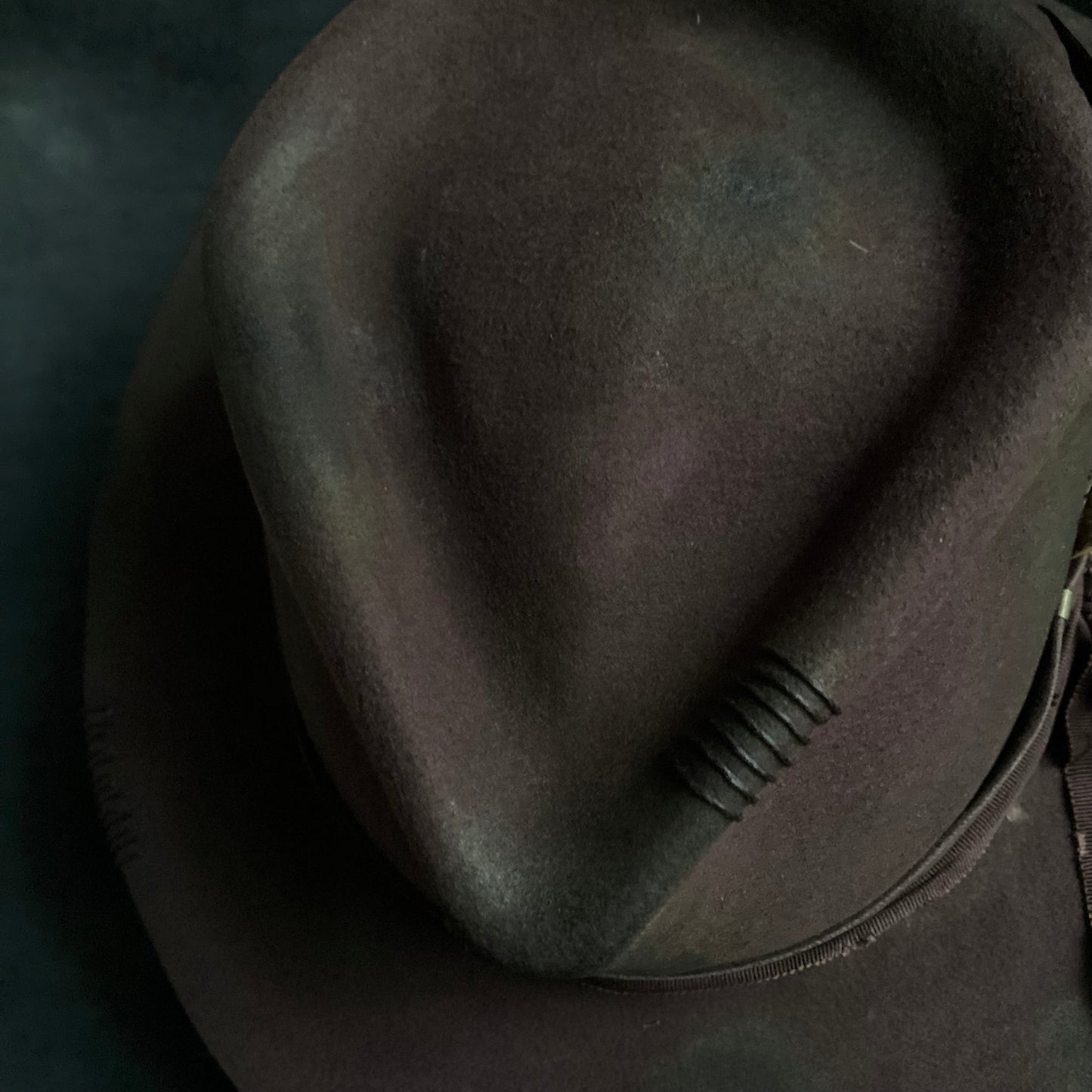 Shadow brown stain fedora hat