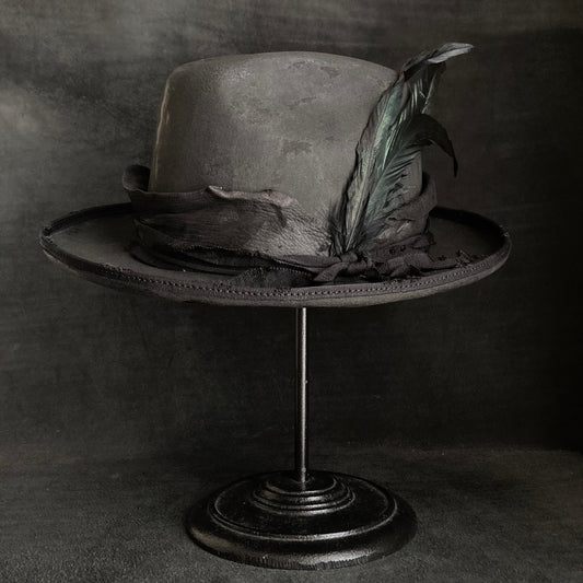Charcoal crow stand western hat