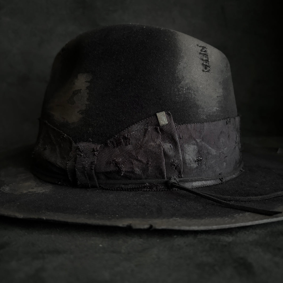 Rotten burned black rabbit fedora