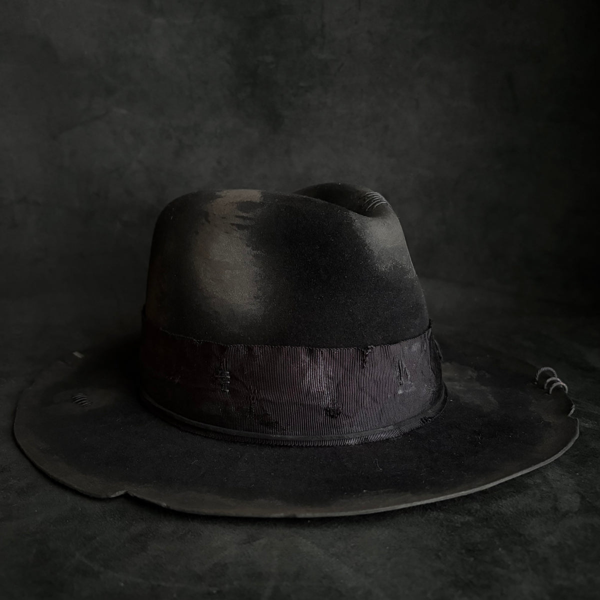 Rotten burned black rabbit fedora