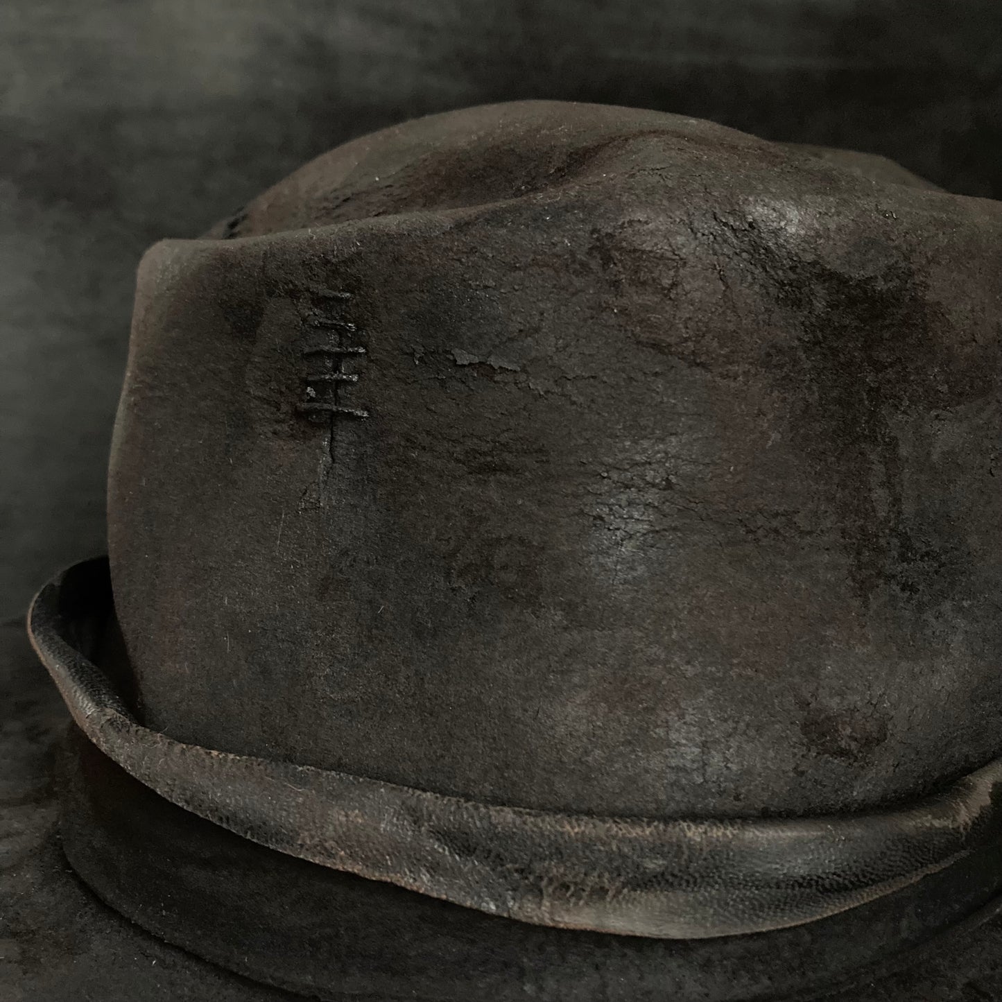 Charcoal perforated crash hat