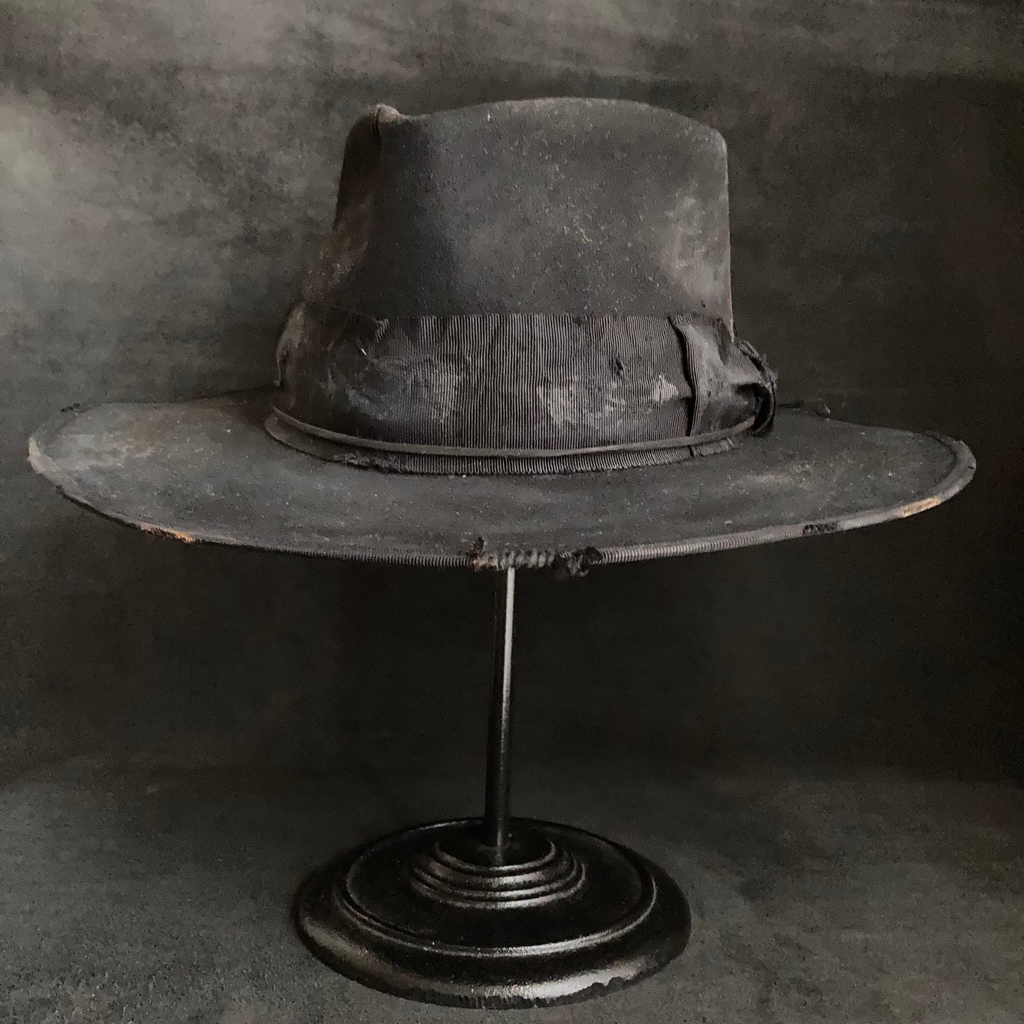 Plain dirt black fedora hat