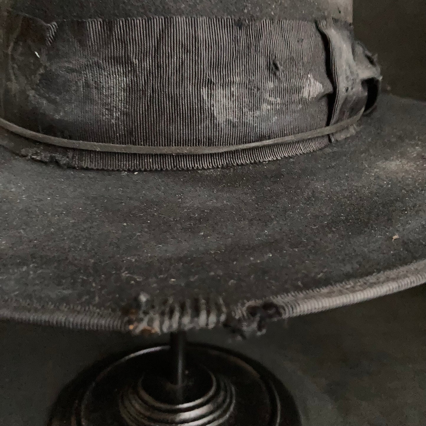 Plain dirt black fedora hat