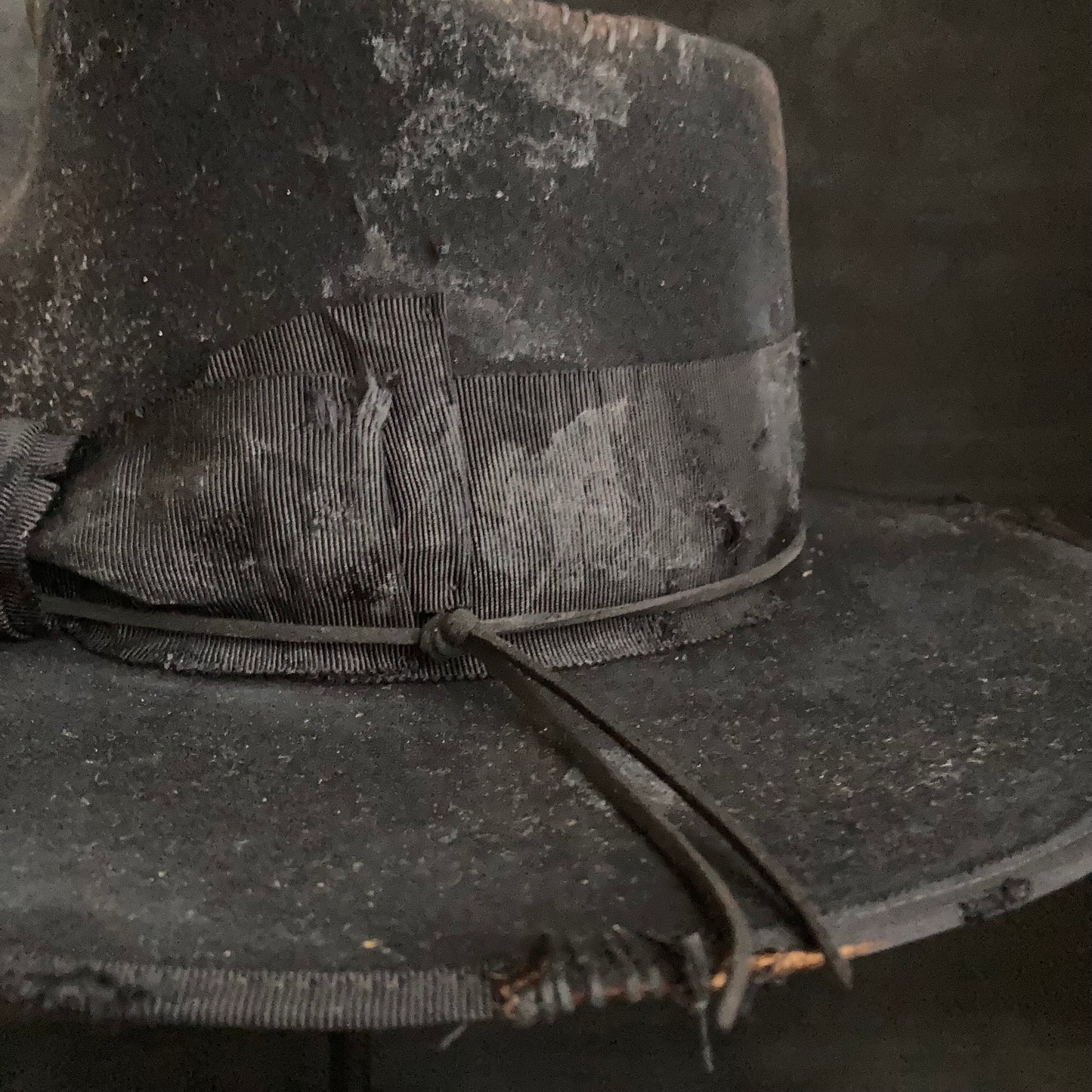 Plain dirt black fedora hat