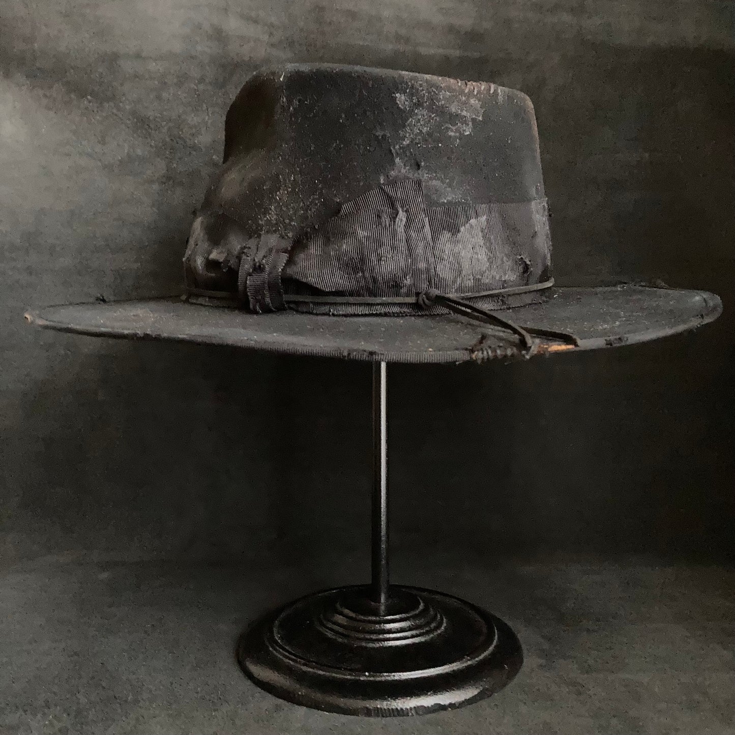 Plain dirt black fedora hat