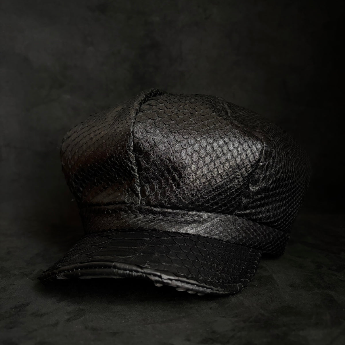 Reserved item (Snake black leather casquette )