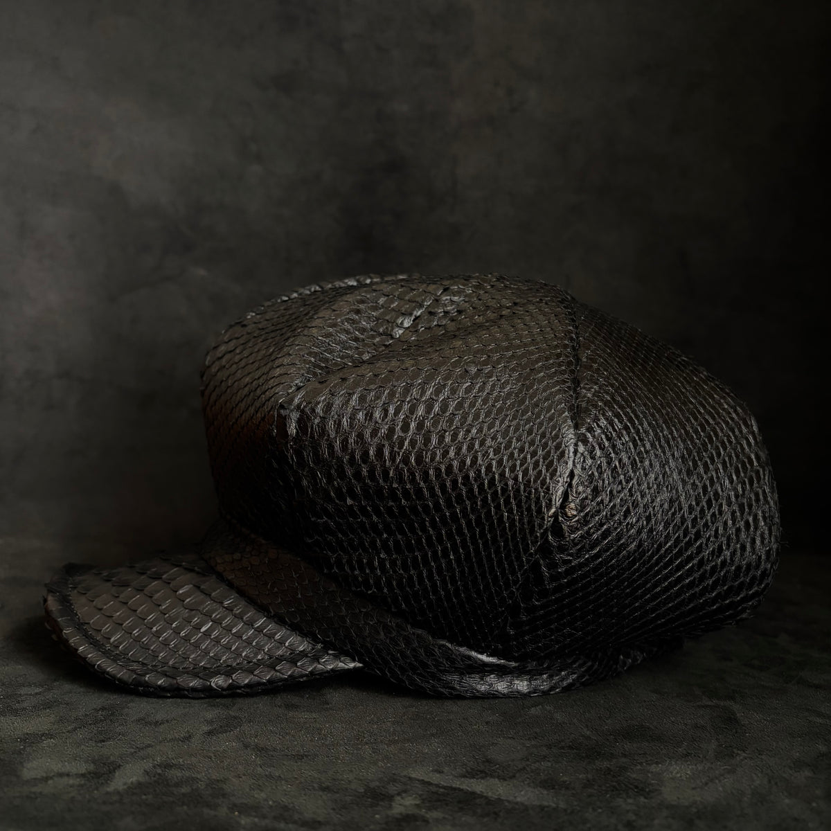 Reserved item (Snake black leather casquette )