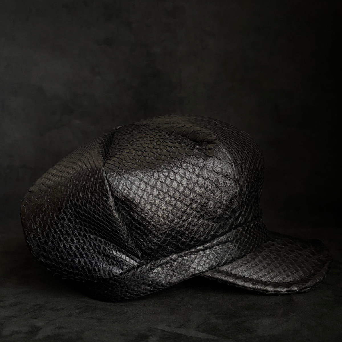 Reserved item (Snake black leather casquette )